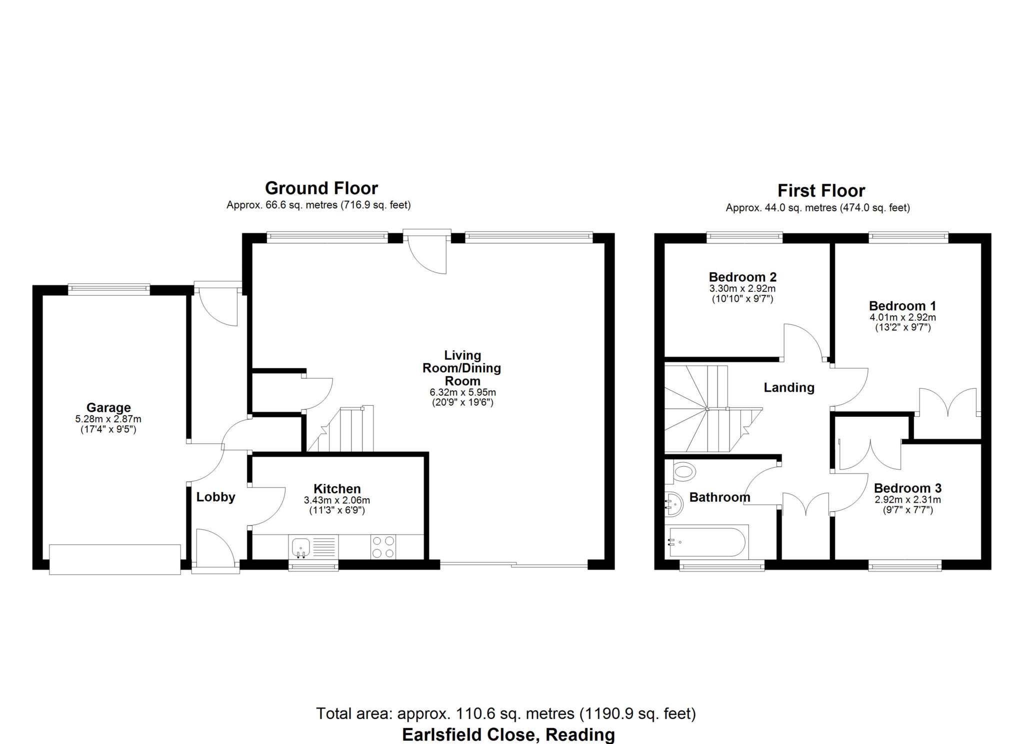 2, Earlsfield Close, Reading floorplan