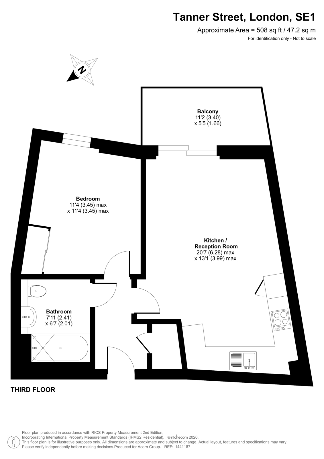Flat 58, Arc House, 82, Tanner Street, London floorplan