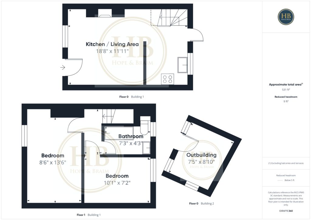 Hedgehog Cottage, 6 Bartons Row, Whitby floorplan
