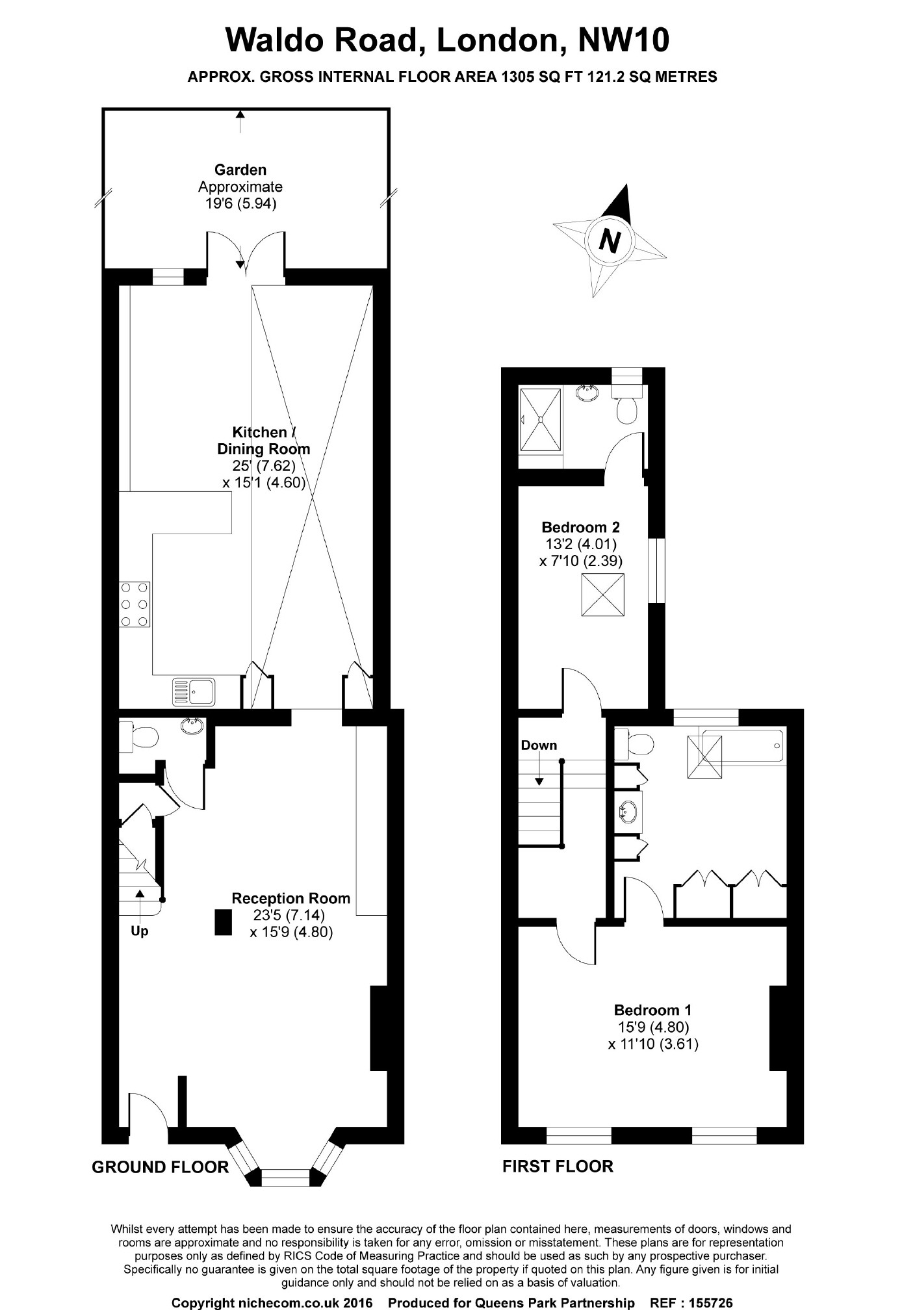 2 Bedrooms Terraced house for sale in Waldo Road, Kensal Green, London NW10