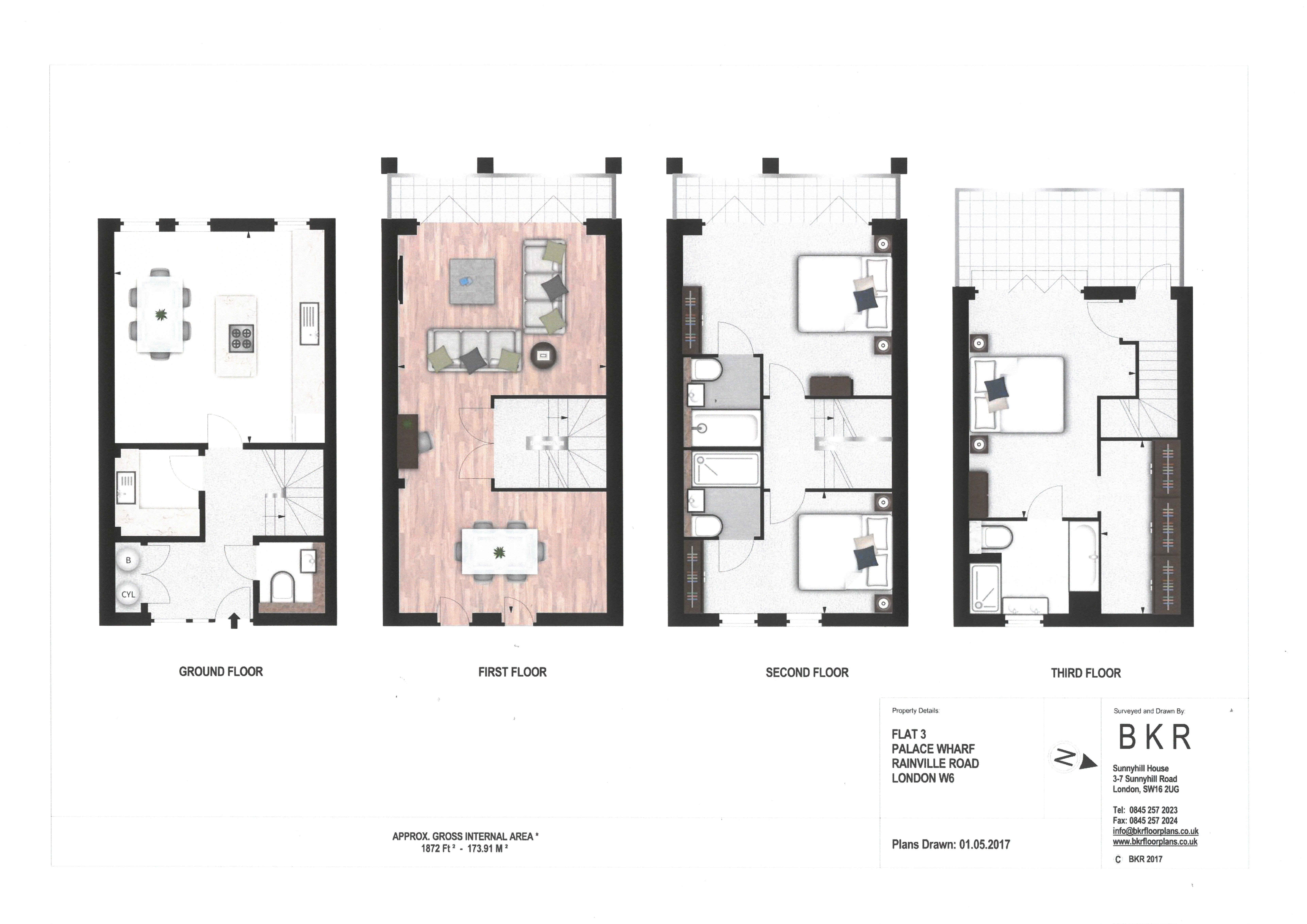 3 Bedrooms  to rent in Palace Wharf, Rainville Road, Fulham W6