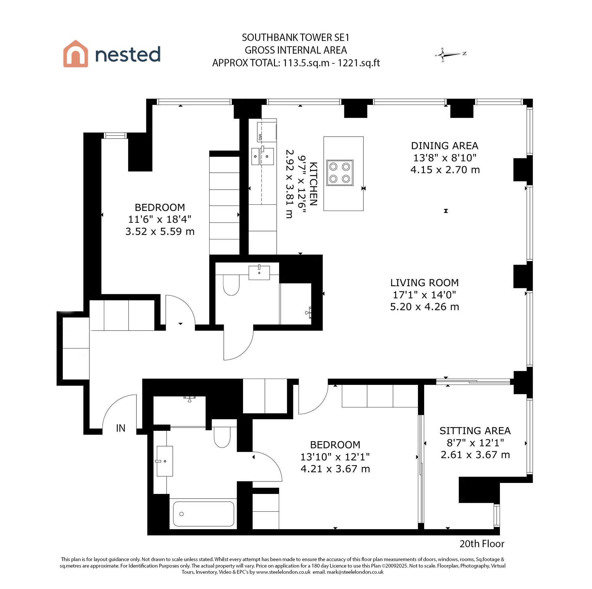 Apt 2001, 55 Upper Ground, London floorplan