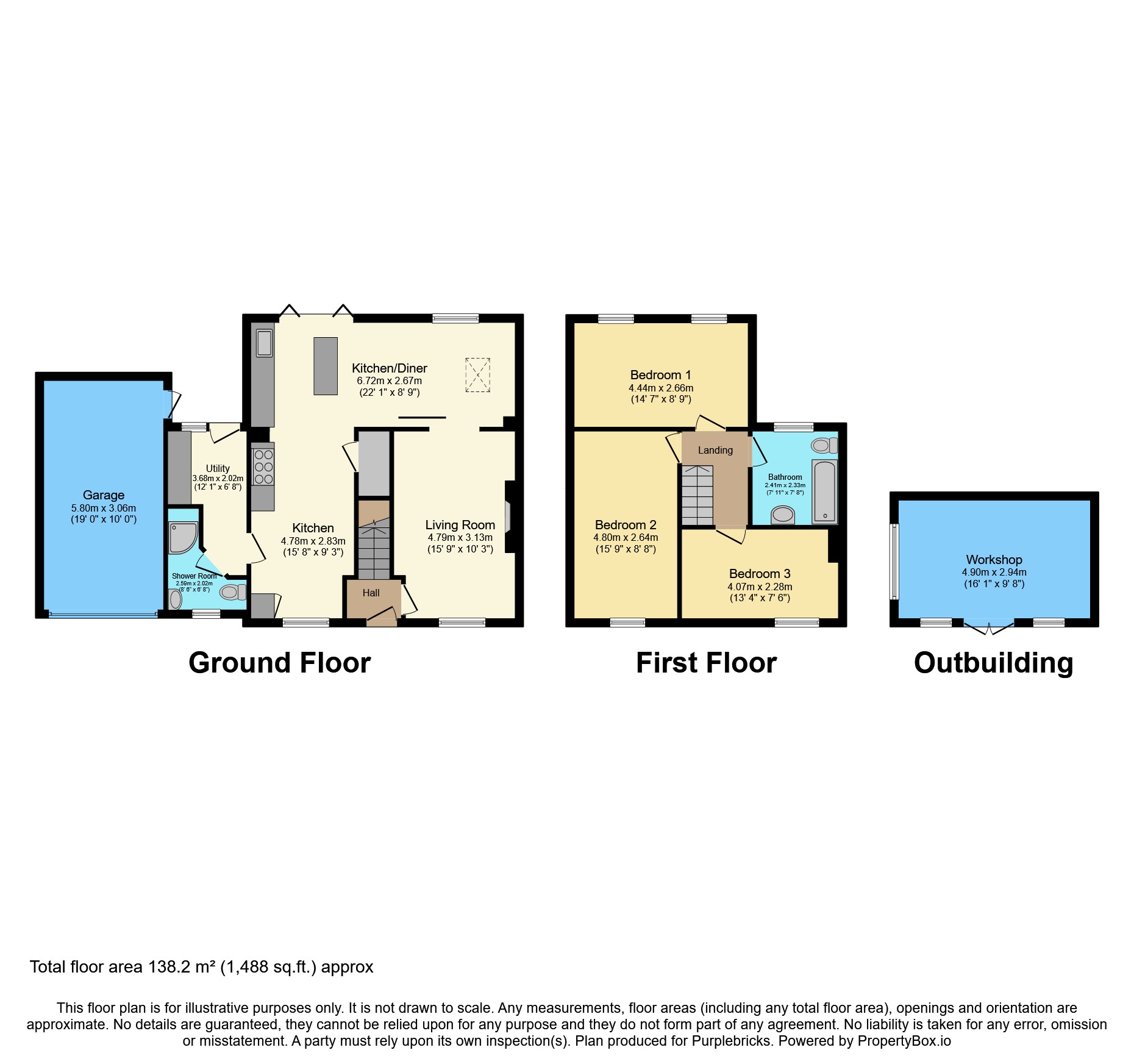 45, Campers Avenue, Letchworth Garden City floorplan