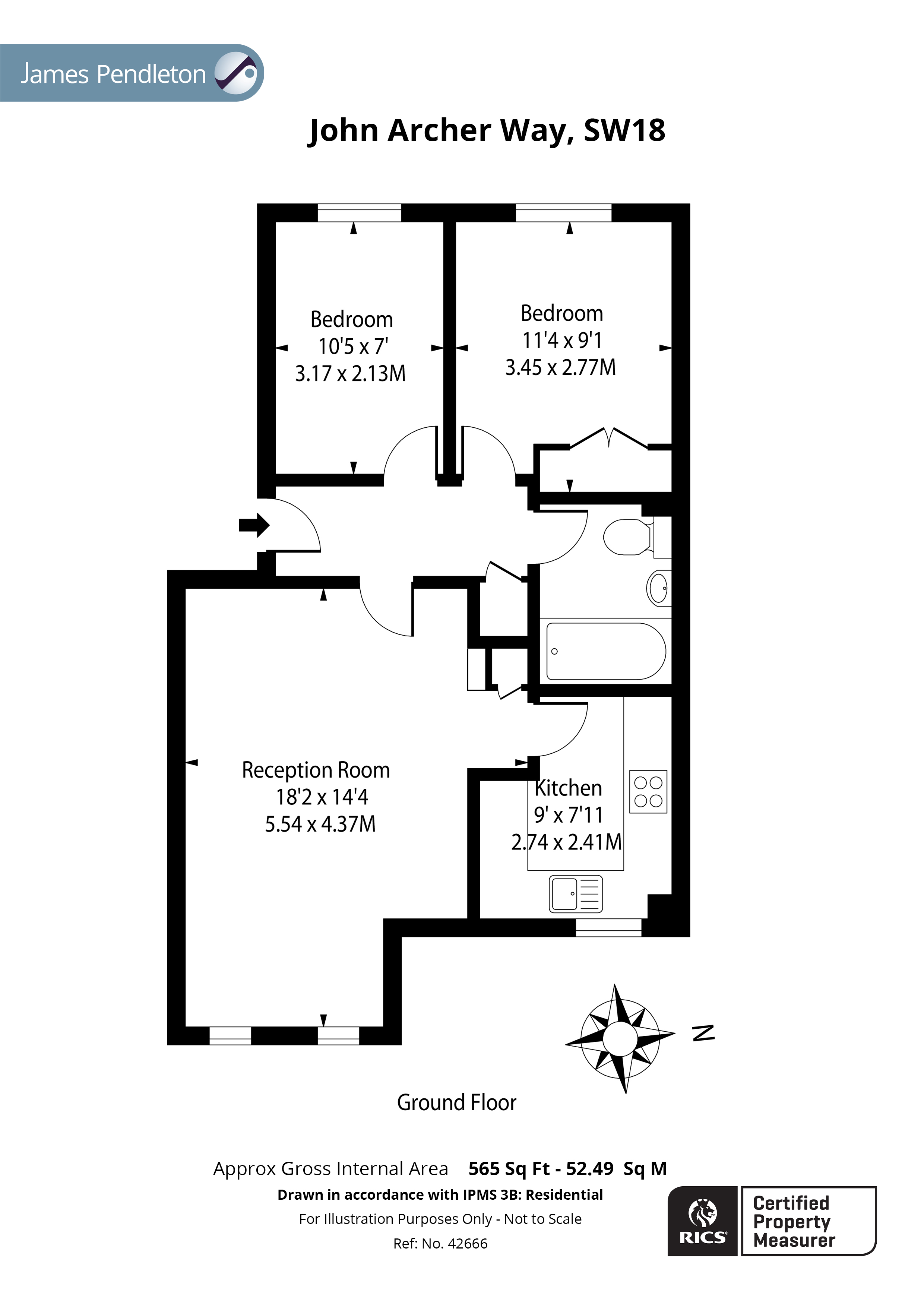 John Archer Way, Wandsworth, London SW18, 2 bedroom flat for sale
