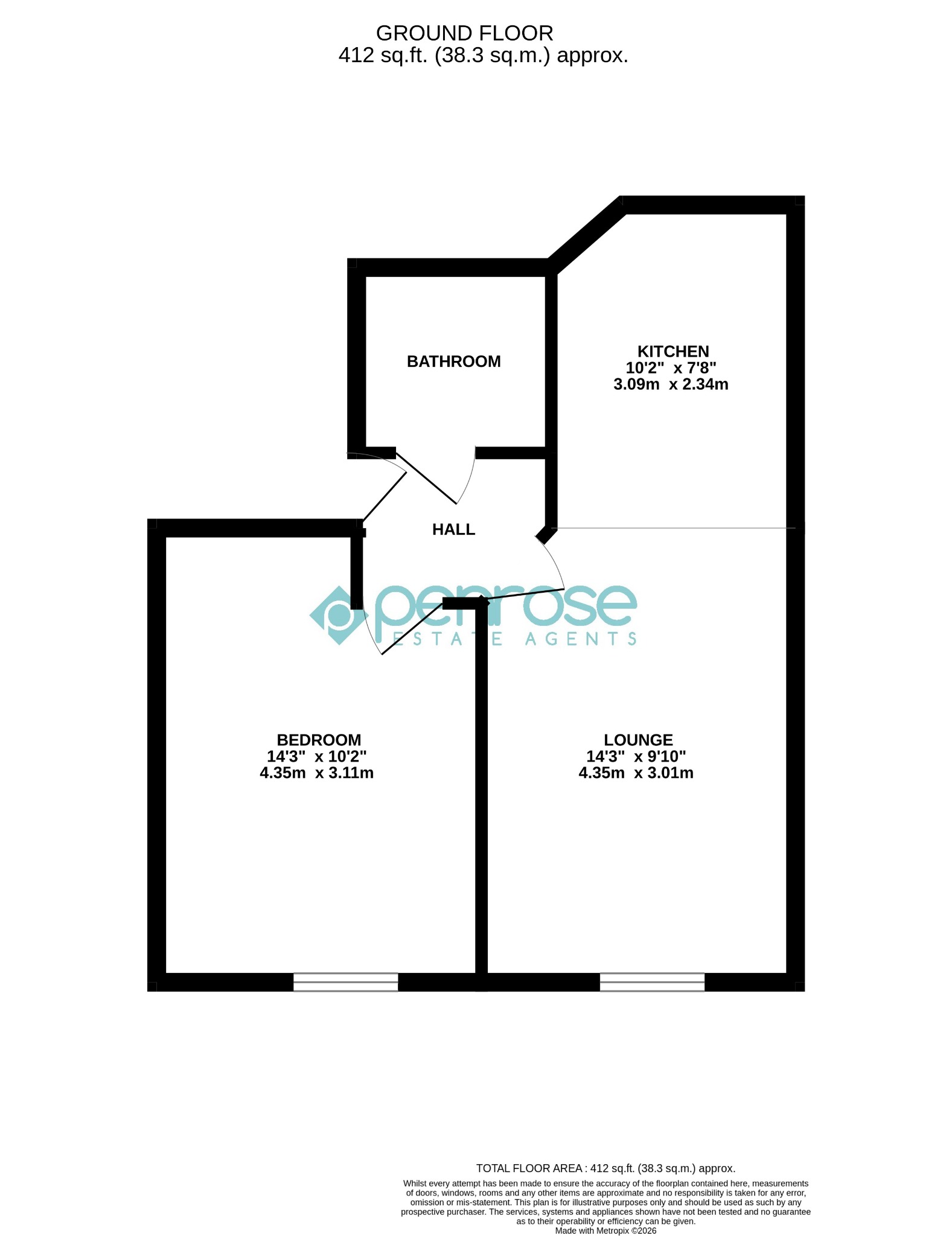 Flat 1, Braid Court, Luton floorplan