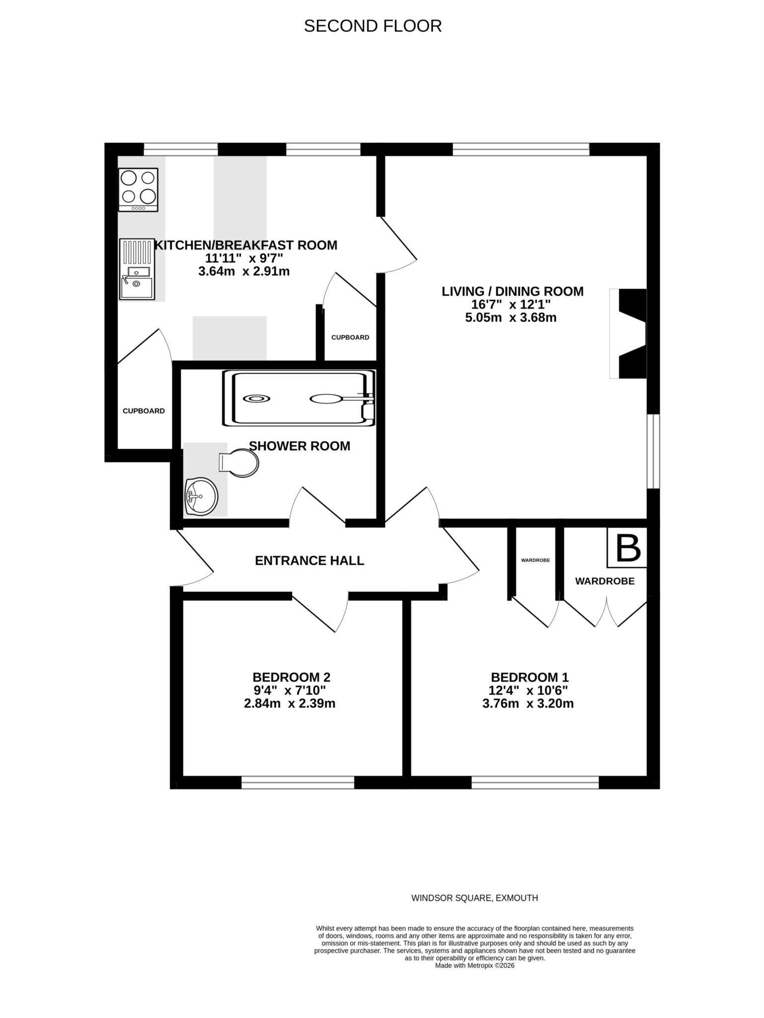 5 Windsor House, Windsor Square, Exmouth floorplan