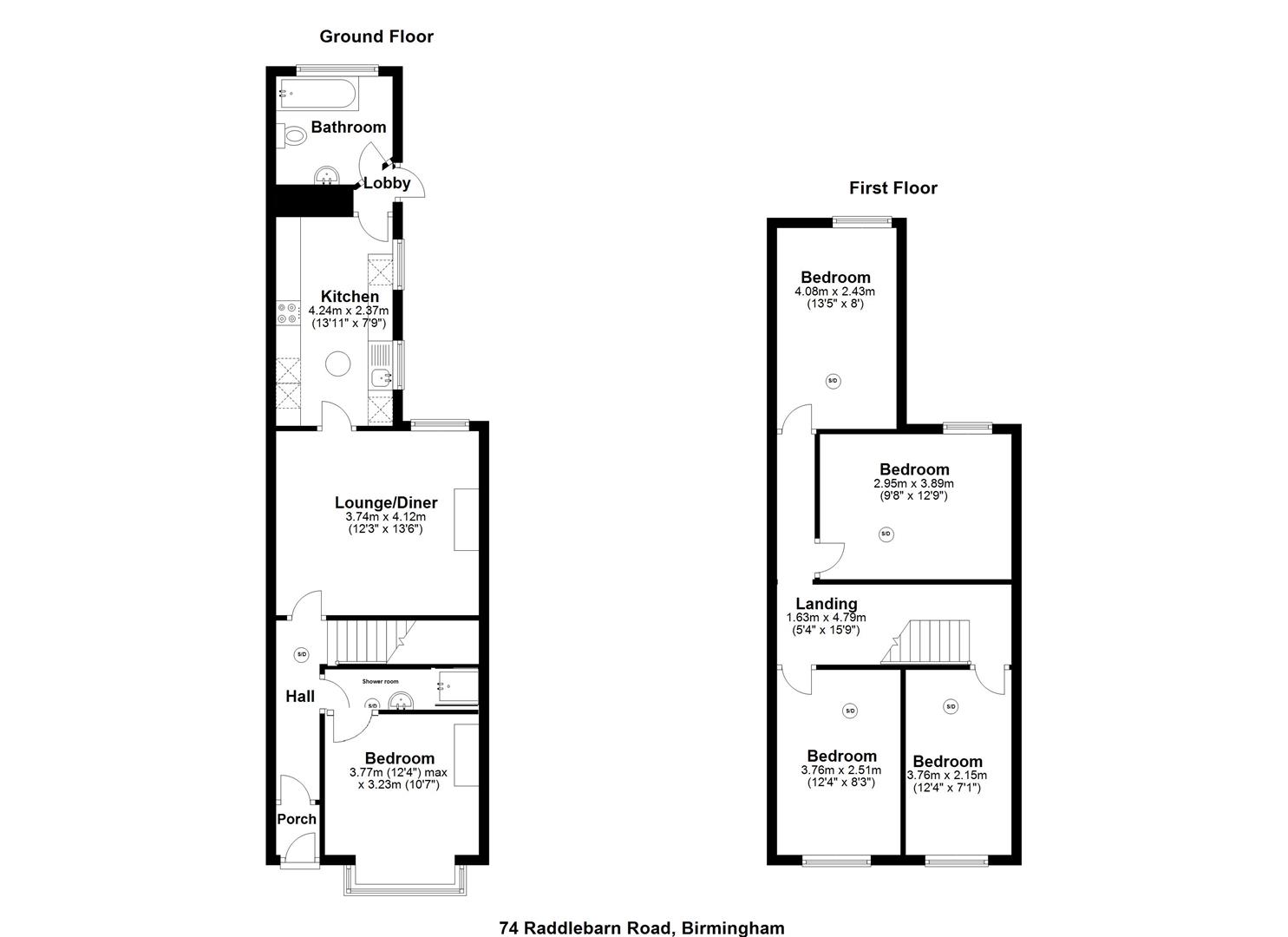 b1b2b3, d4d5d6, Raddlebarn Road, Selly Oak, Birmingham floorplan