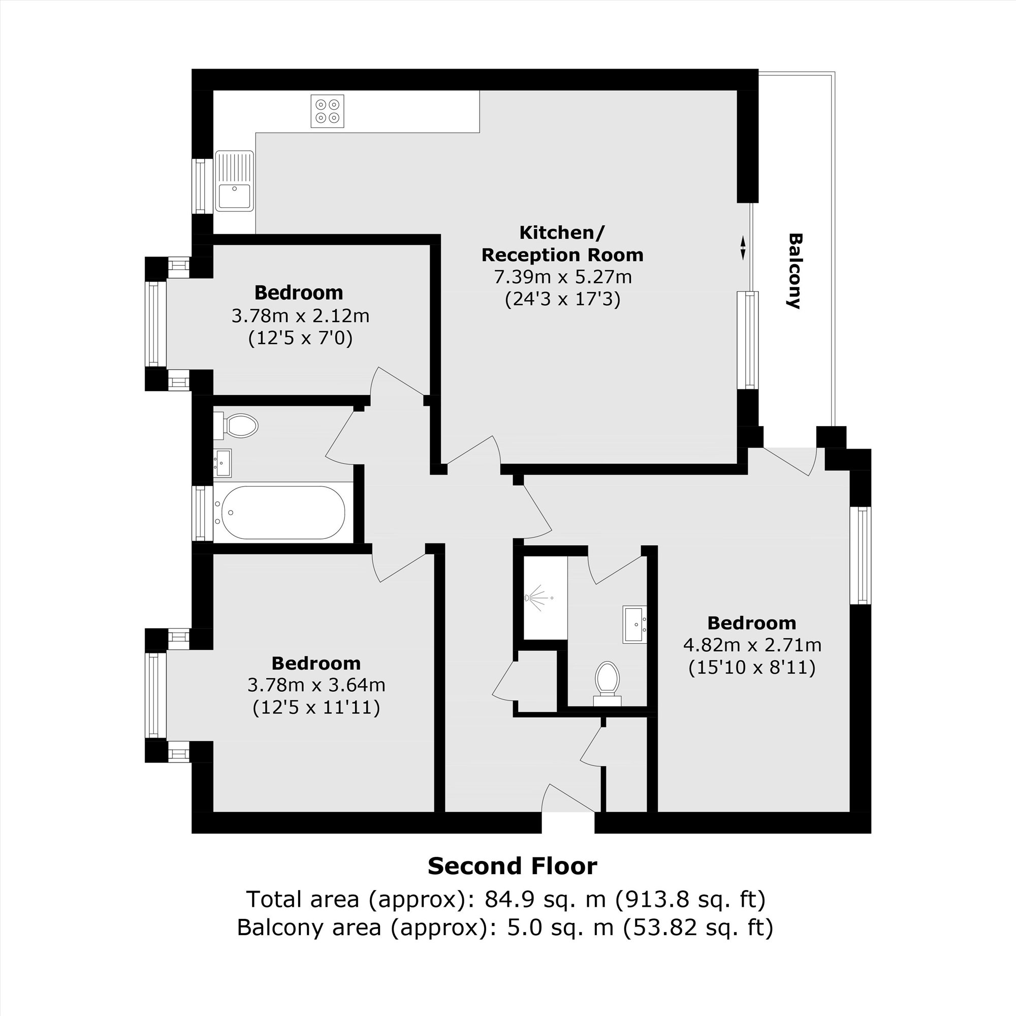 Flat 8, Apex House, 2, Sylvester Road, London floorplan
