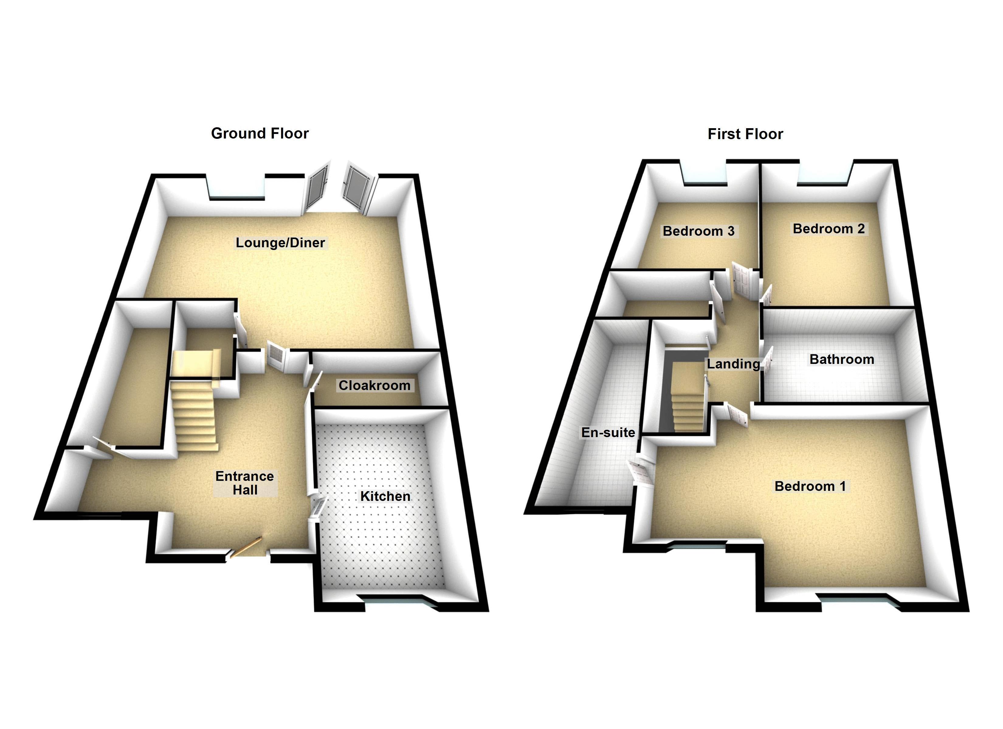 3 Bedrooms Terraced house for sale in Dennetts Close, Daventry NN11