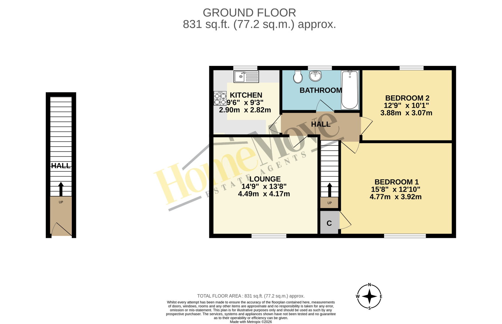Flat 12 ,The Towers, Park Avenue, Skegness floorplan