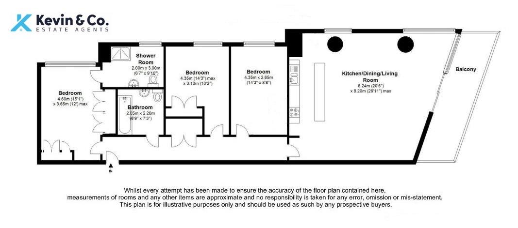 Flat 26 Alaska Apartment, 22, Western Gateway, Canning Town floorplan