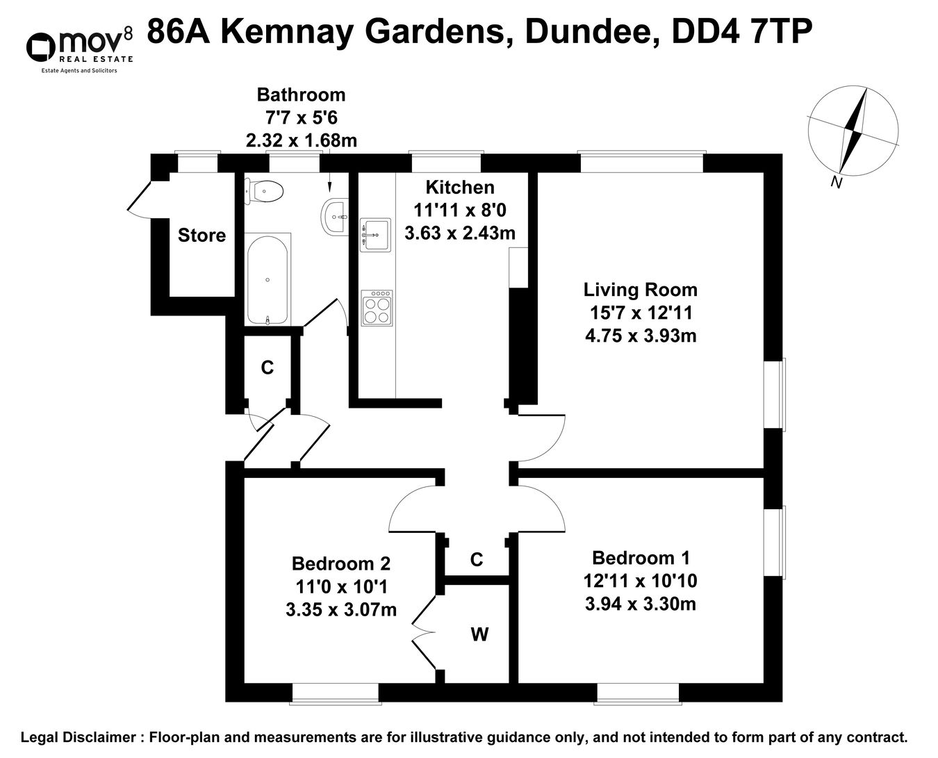 86a, Kemnay Gardens, Dundee floorplan