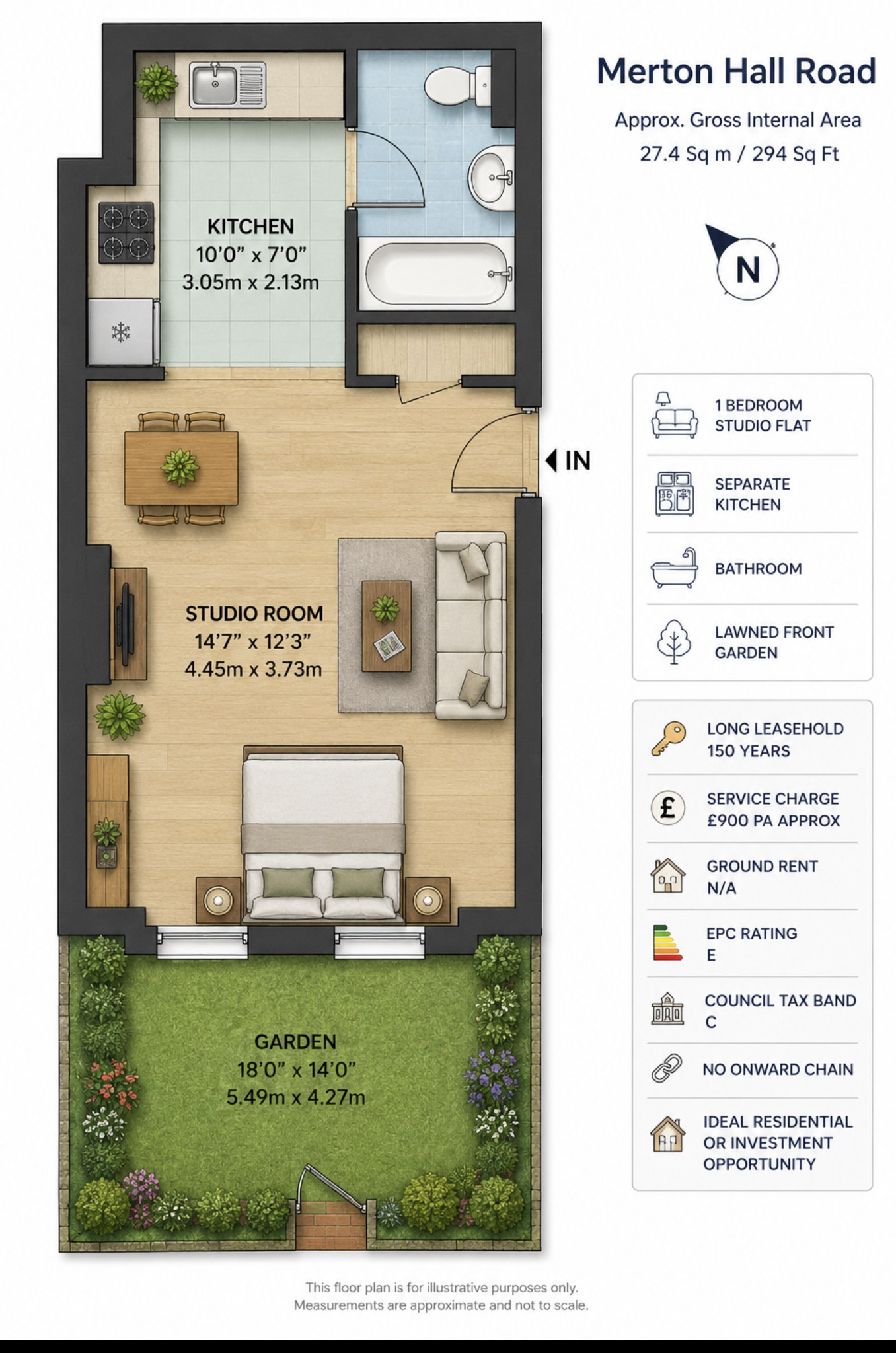 Flat 2, 20, Mertonhall Road, London floorplan