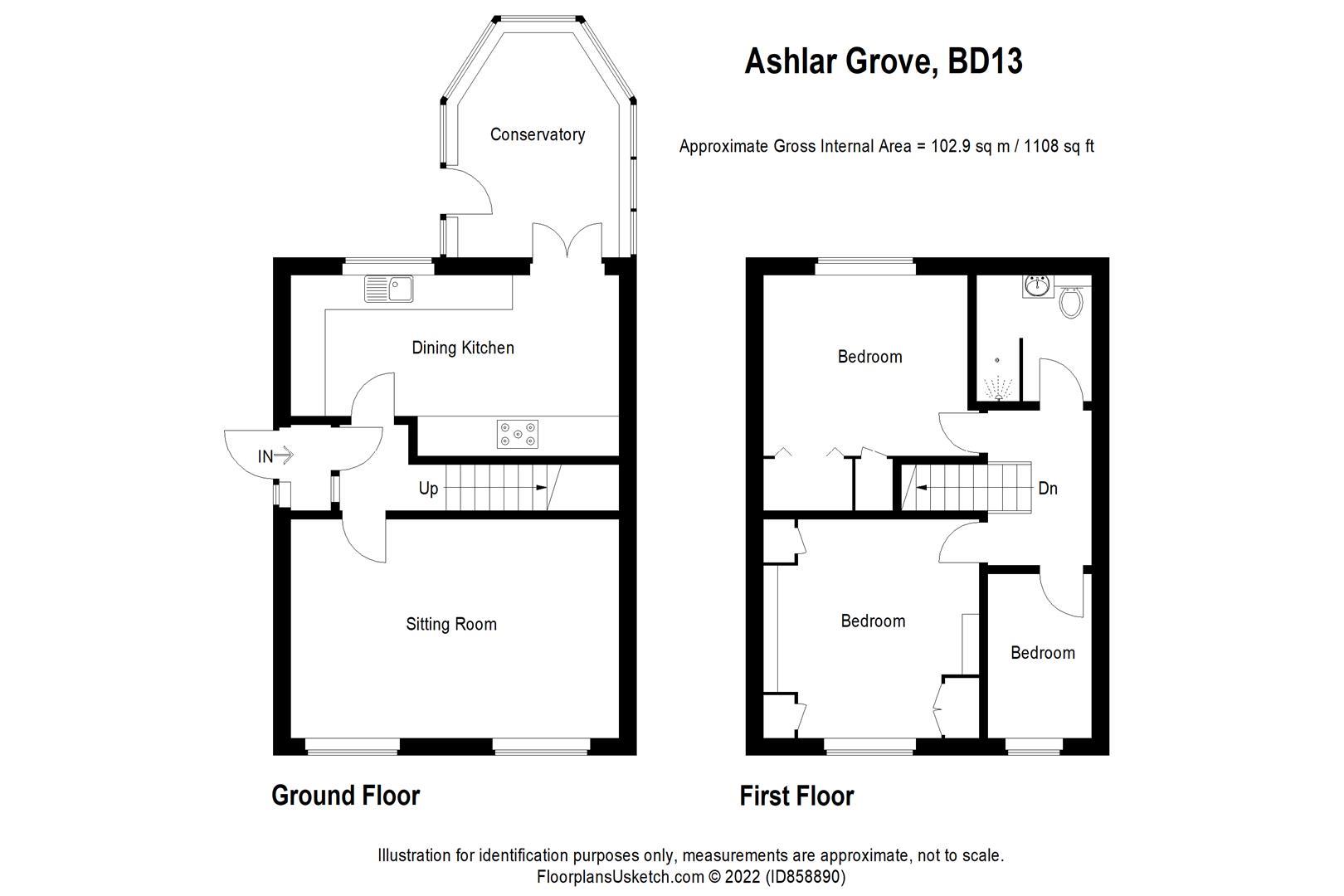 12, Ashlar Grove, Bradford floorplan