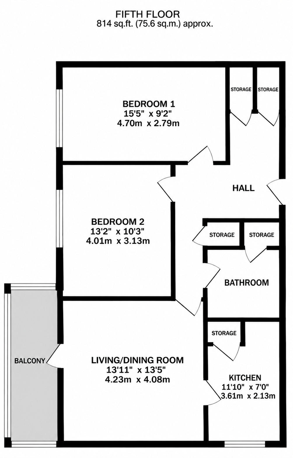 Flat 21 Bradbeer House, Francis Road, Edgbaston, Birmingham floorplan