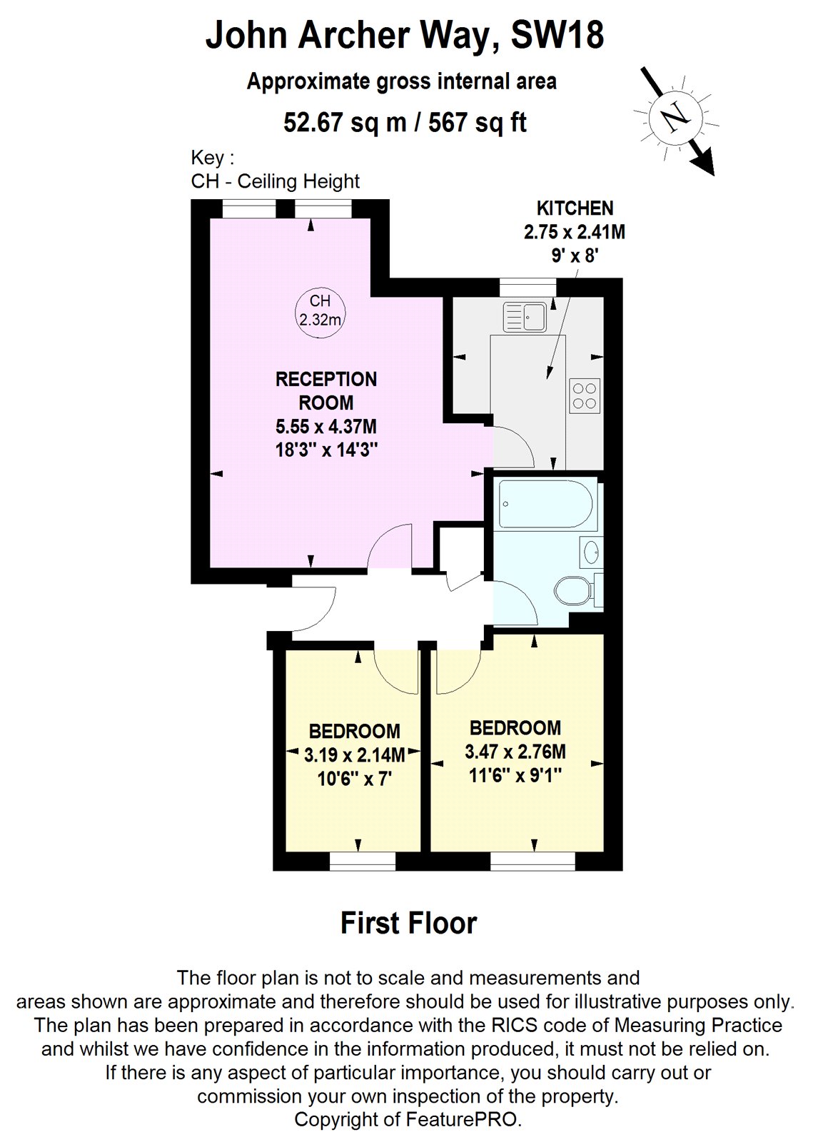 2 Bedrooms Flat for sale in John Archer Way, London SW18