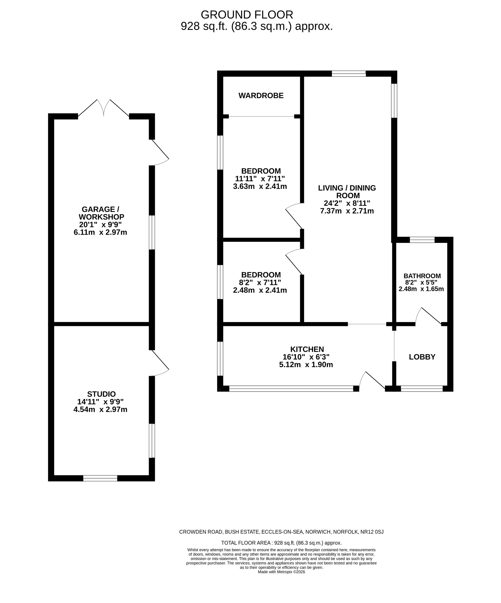 Zermatt, Crowden Road, Eccles-On-Sea floorplan