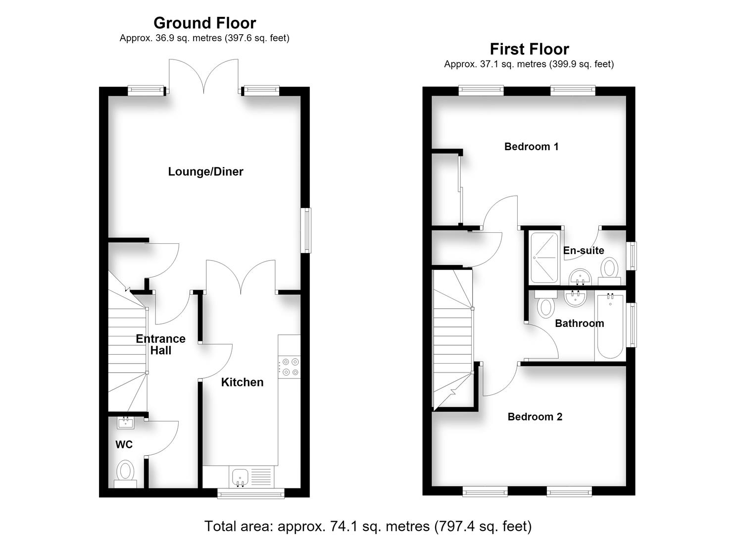 1, Dunnock Close, Knebworth floorplan