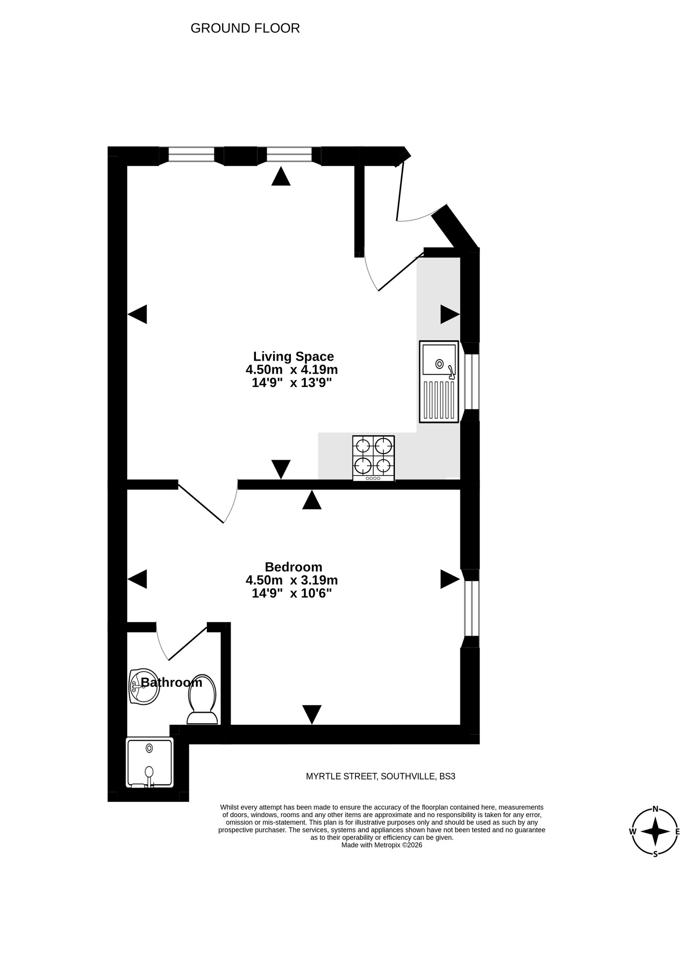 Flat 1, 2 Myrtle Street, Bristol floorplan