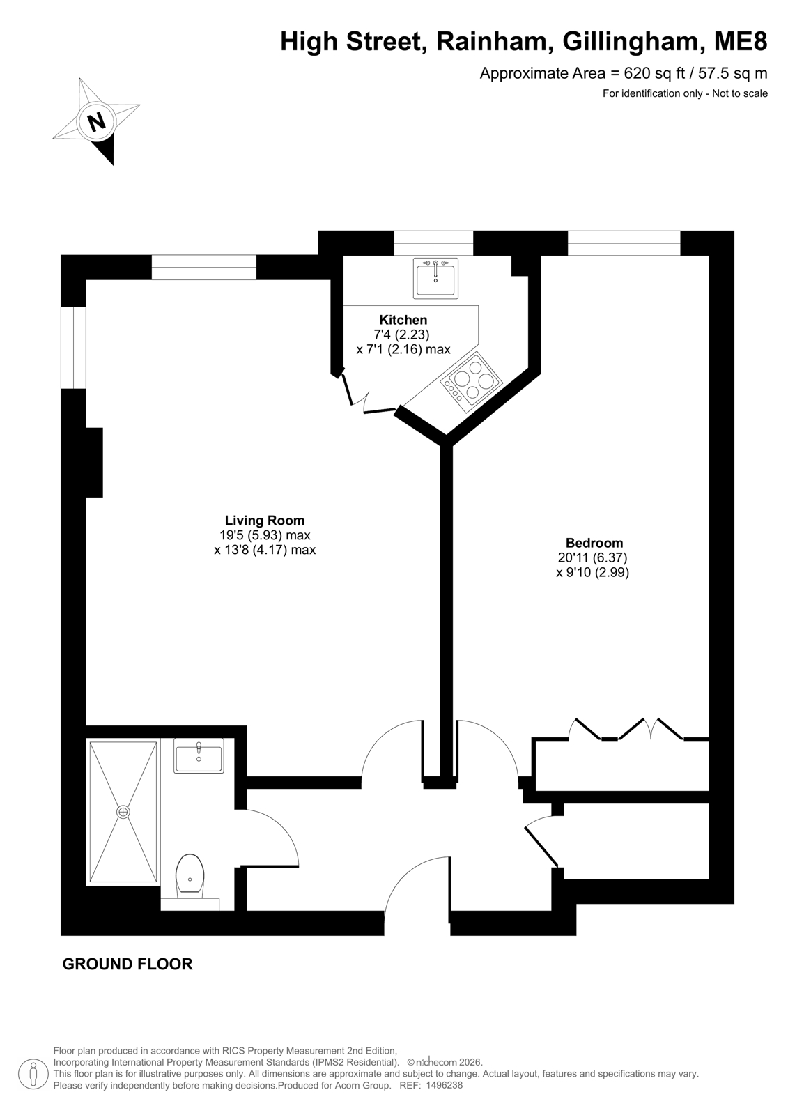 Flat 16, Appletree Court, 117, High Street, Gillingham floorplan