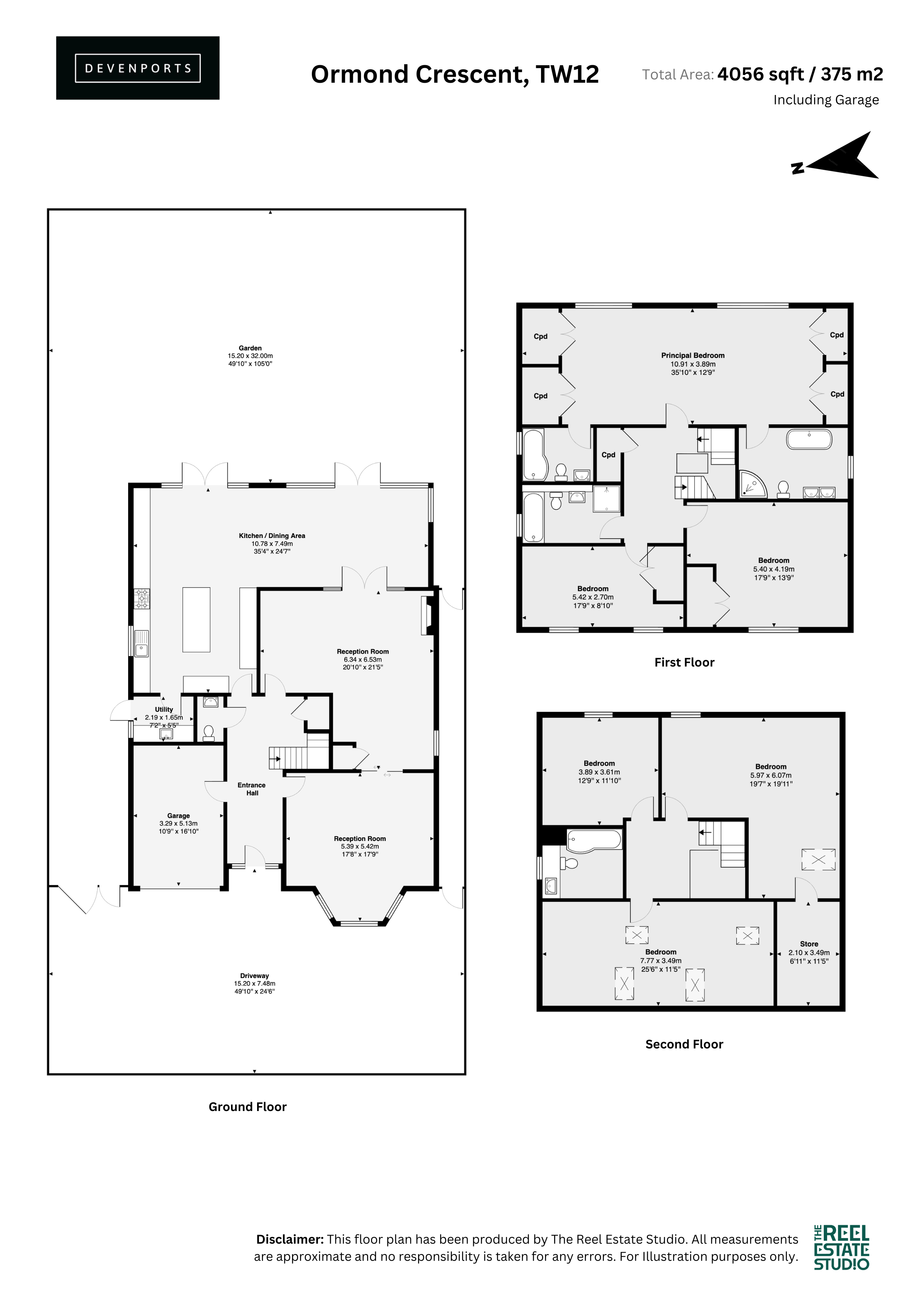 1a, Ormond Crescent, Hampton floorplan