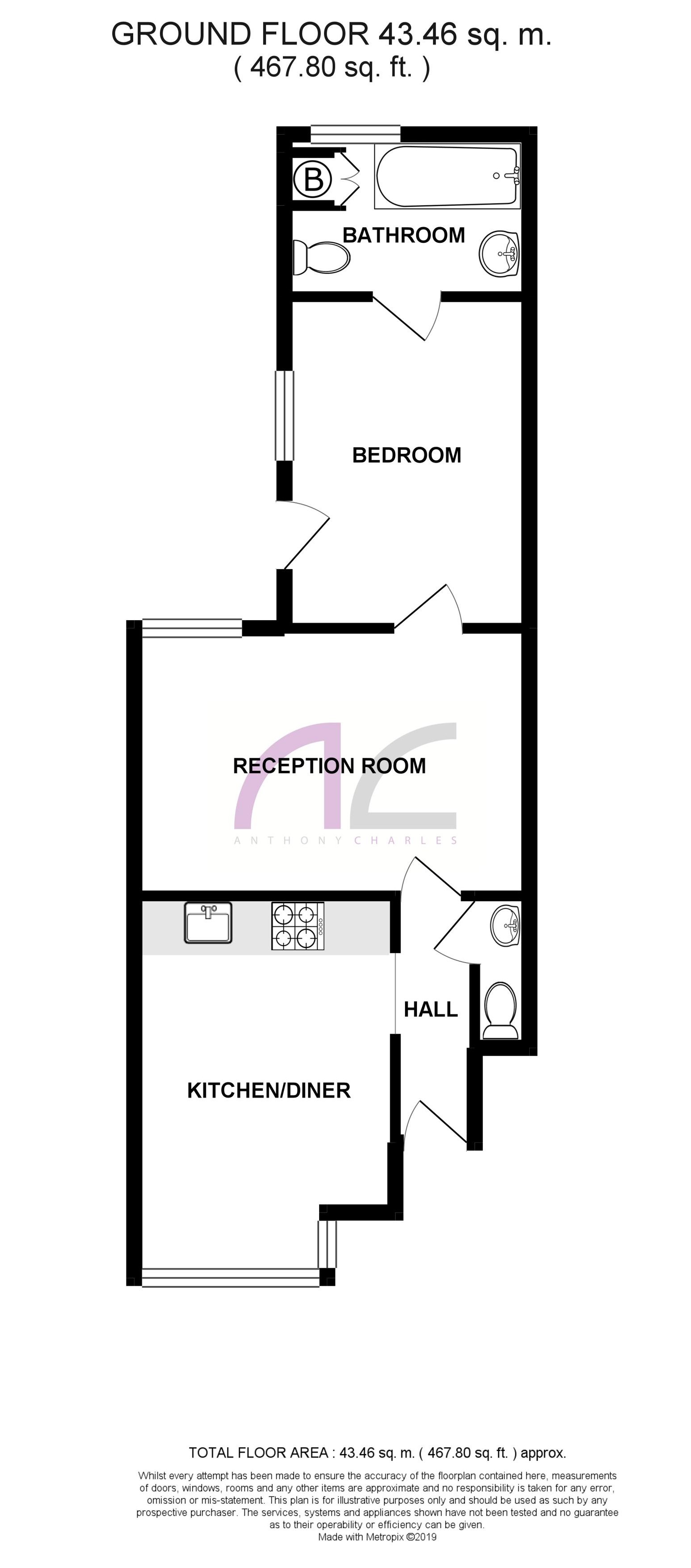 1 Bedrooms Maisonette to rent in Lea Road, Enfield EN2