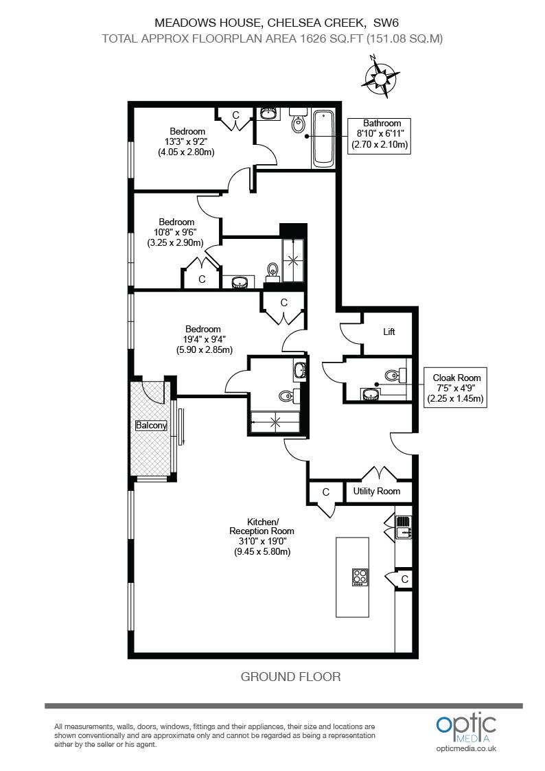 3 Bedrooms Flat to rent in Meadows House, Chelsea Creek, London SW6