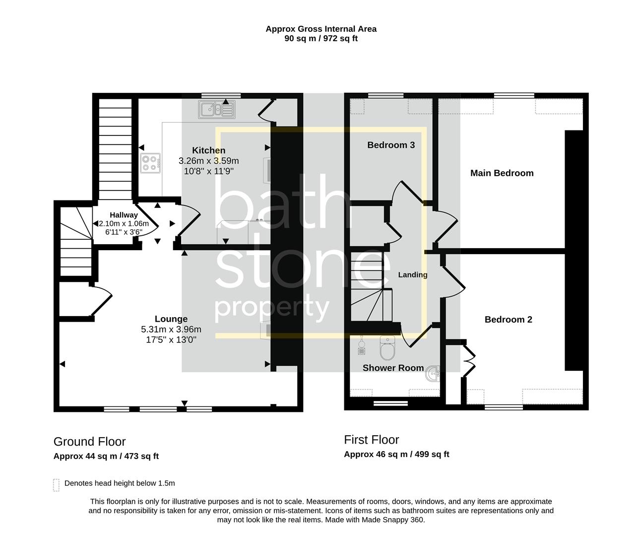 Flat 3, 24, New King Street, Bath floorplan