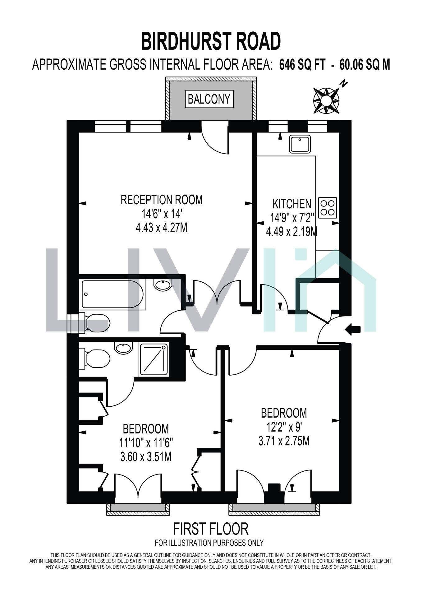 Flat 3 Marlborough Court, South Croydon floorplan