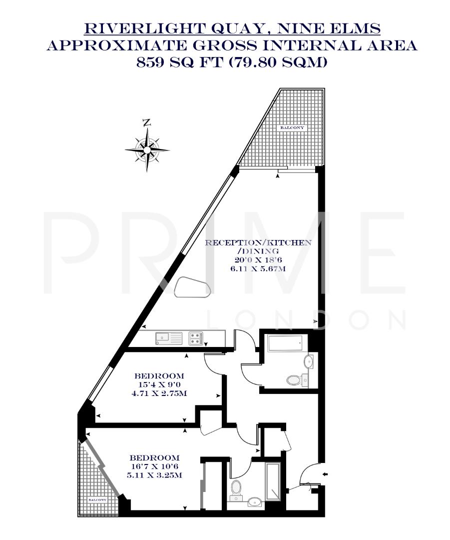 73, Two Riverlight Quay, Nine Elms floorplan