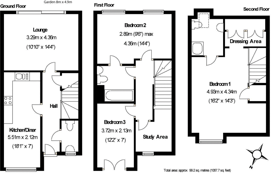3 Bedrooms End terrace house for sale in Woking, Surrey GU22