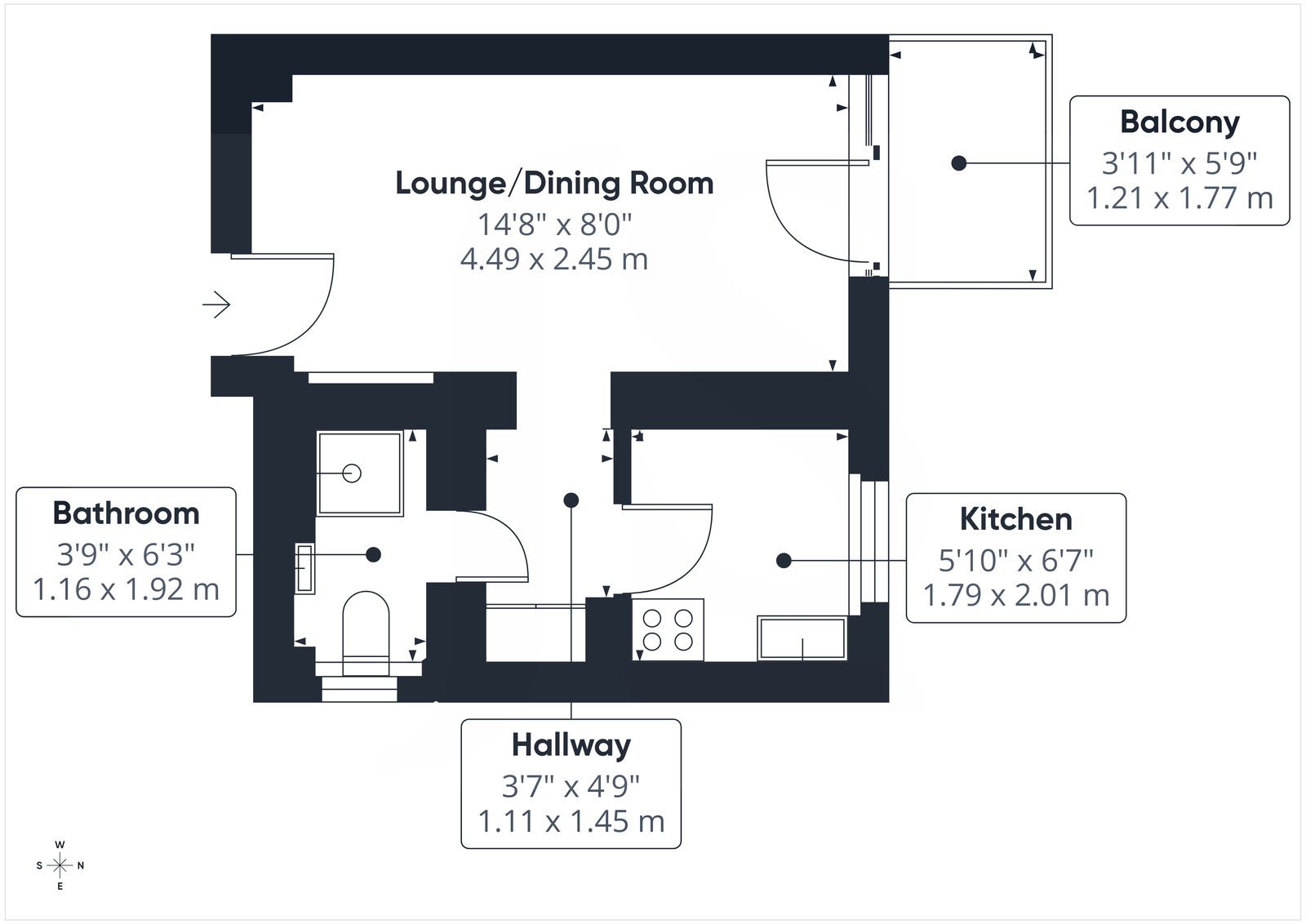 Flat 1, 6 Heene Terrace, Worthing floorplan