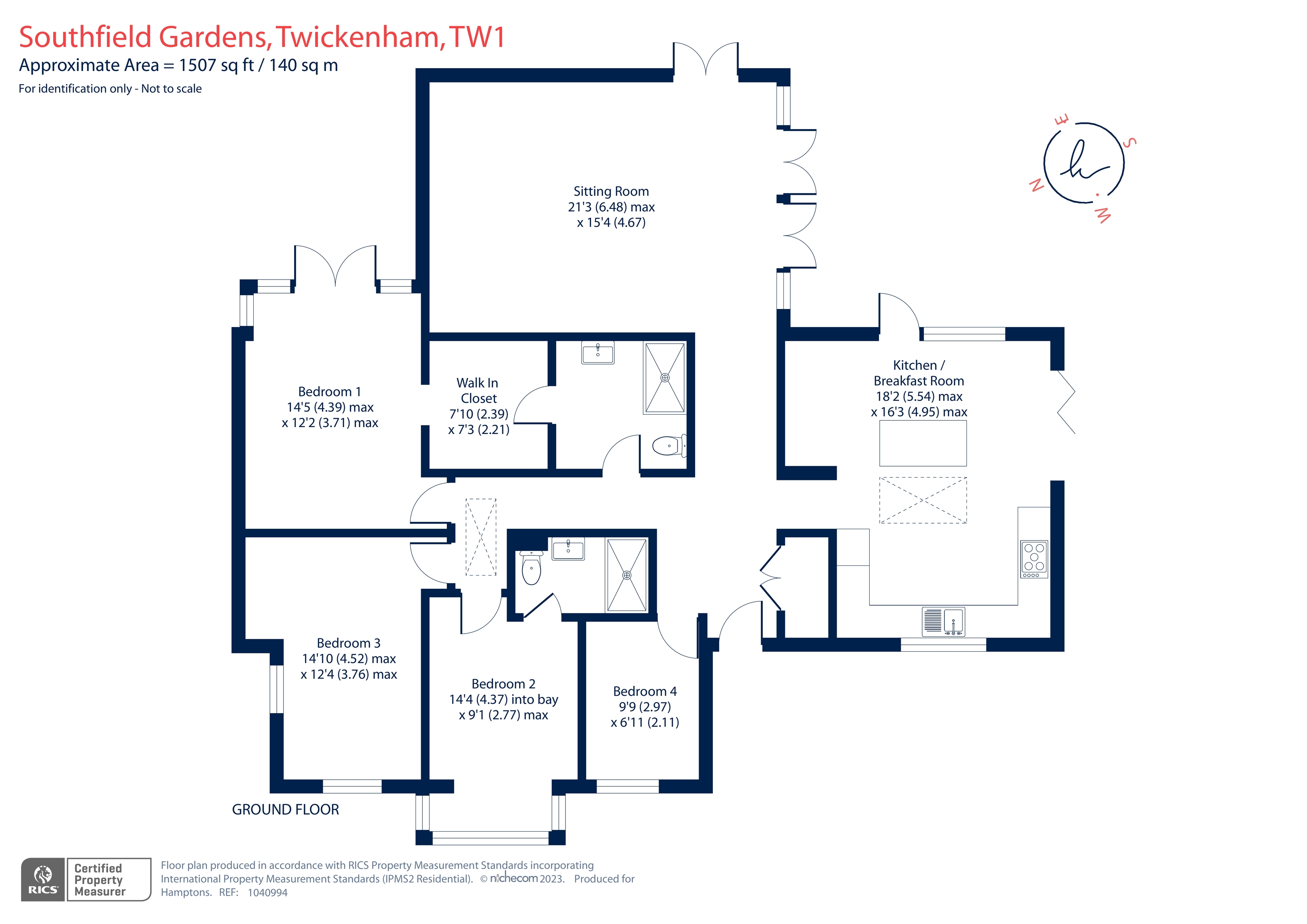 Southfield Gardens, Twickenham TW1, 4 bedroom detached bungalow for
