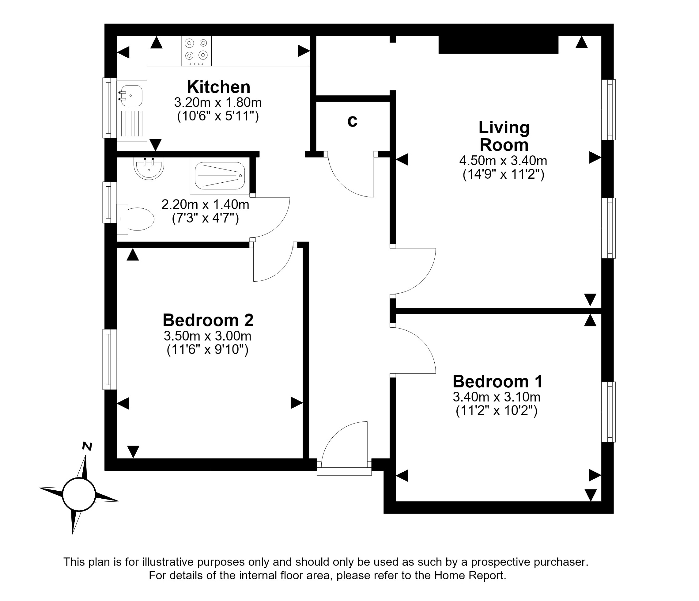 2/4 Whitson Way, Saughton, Edinburgh, EH11 3BJ floorplan