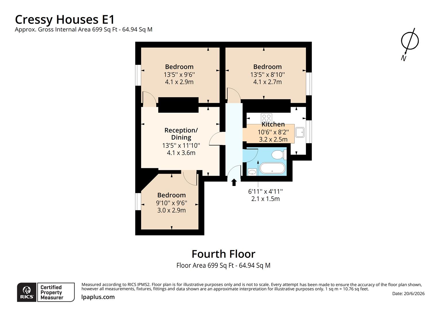 103 Cressy Houses, Hannibal Road, London floorplan
