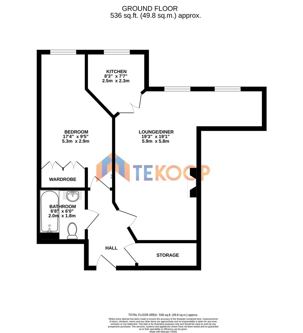 Flat 42, Wilmot Court 76-84, Victoria Road, Farnborough floorplan