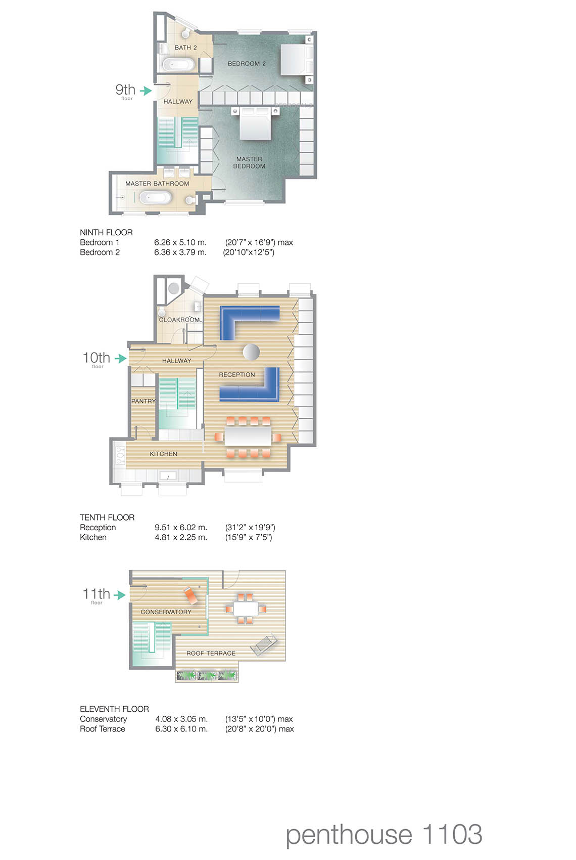 Flat 1103, Boydell Court, St. Johns Wood Park, London floorplan