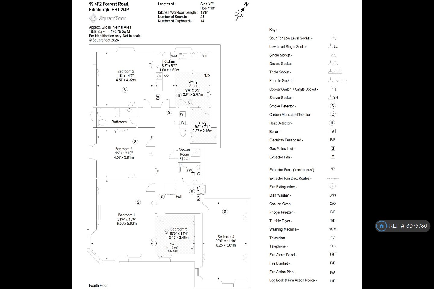 F, Forrest Road, Edinburgh floorplan