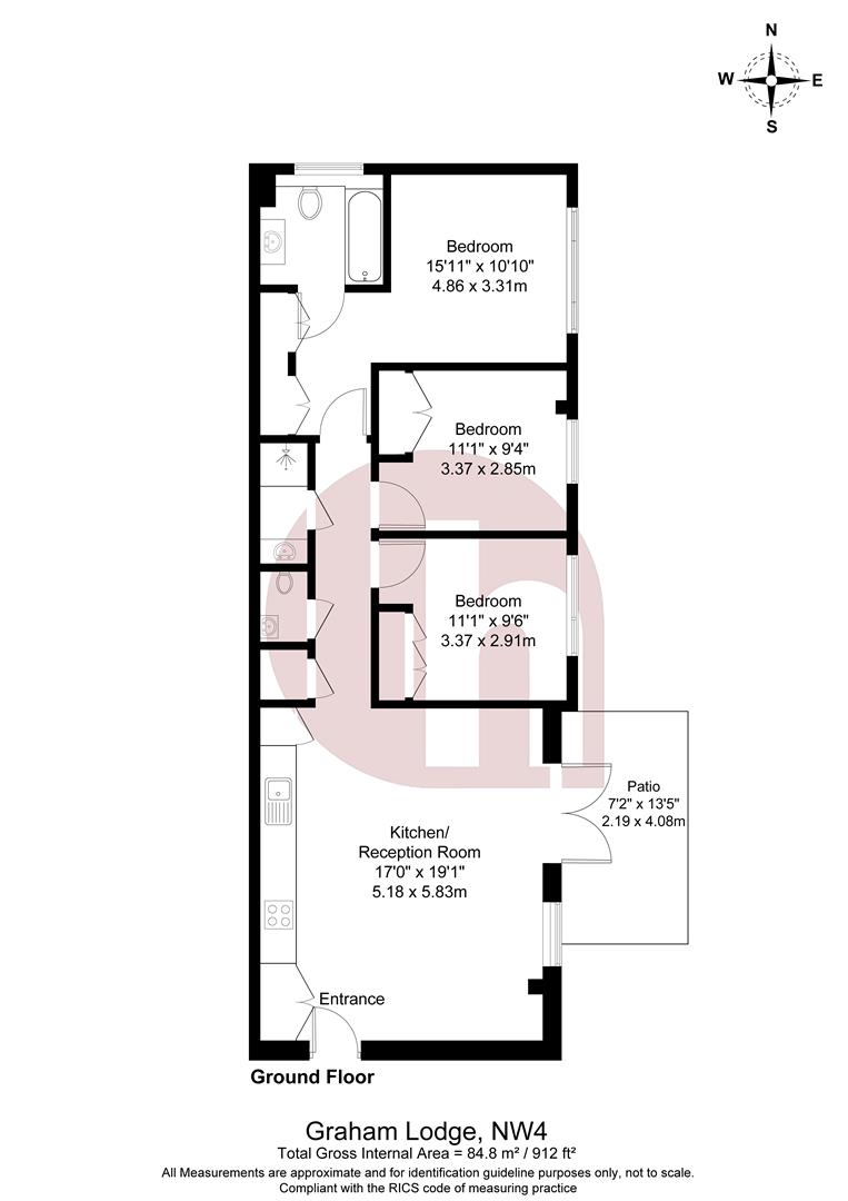 Flat 2, Graham Lodge, Graham Road, London floorplan