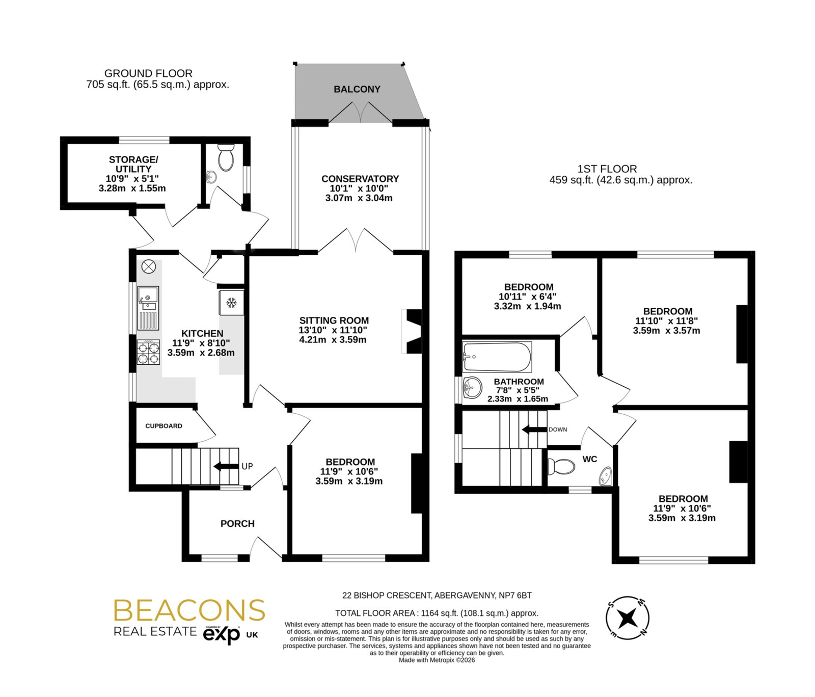 22, Bishop Crescent, Abergavenny floorplan