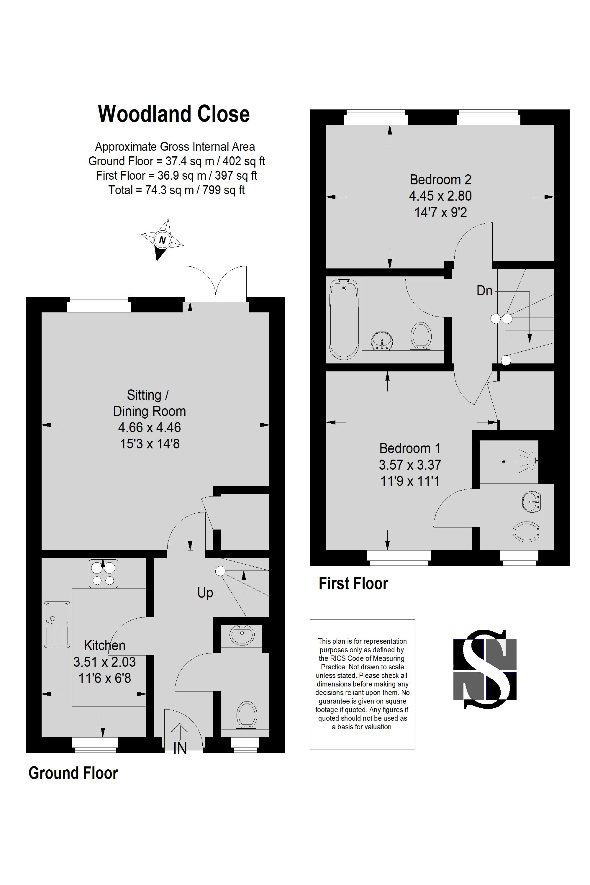 2 Bedrooms Semi-detached house for sale in Woodland Close, Godalming GU7