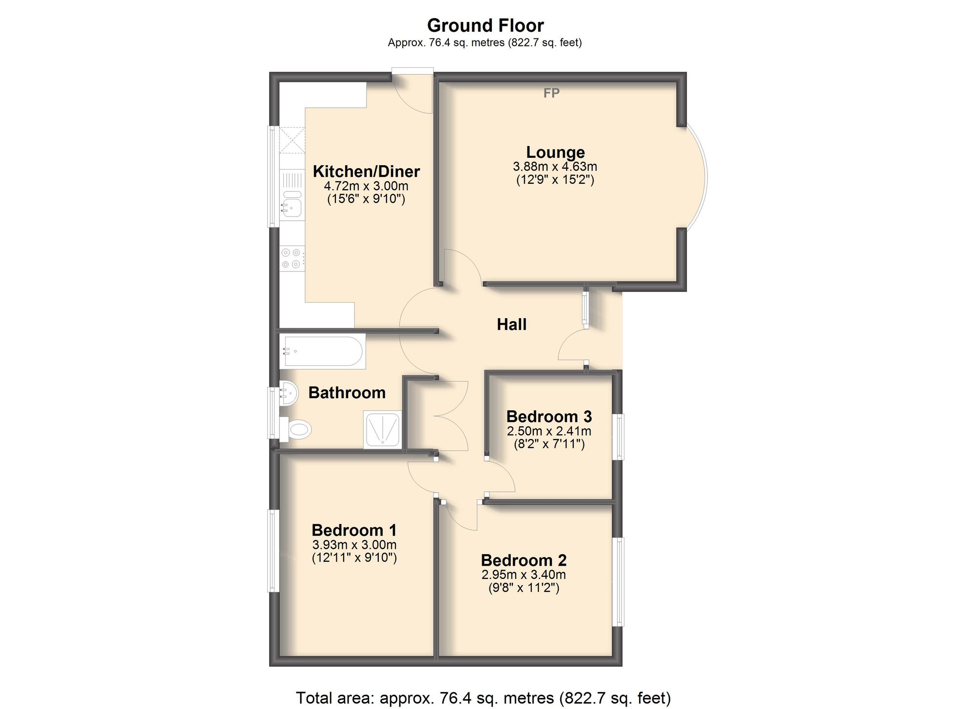 2 Wilkinson Close, Chesterfield floorplan