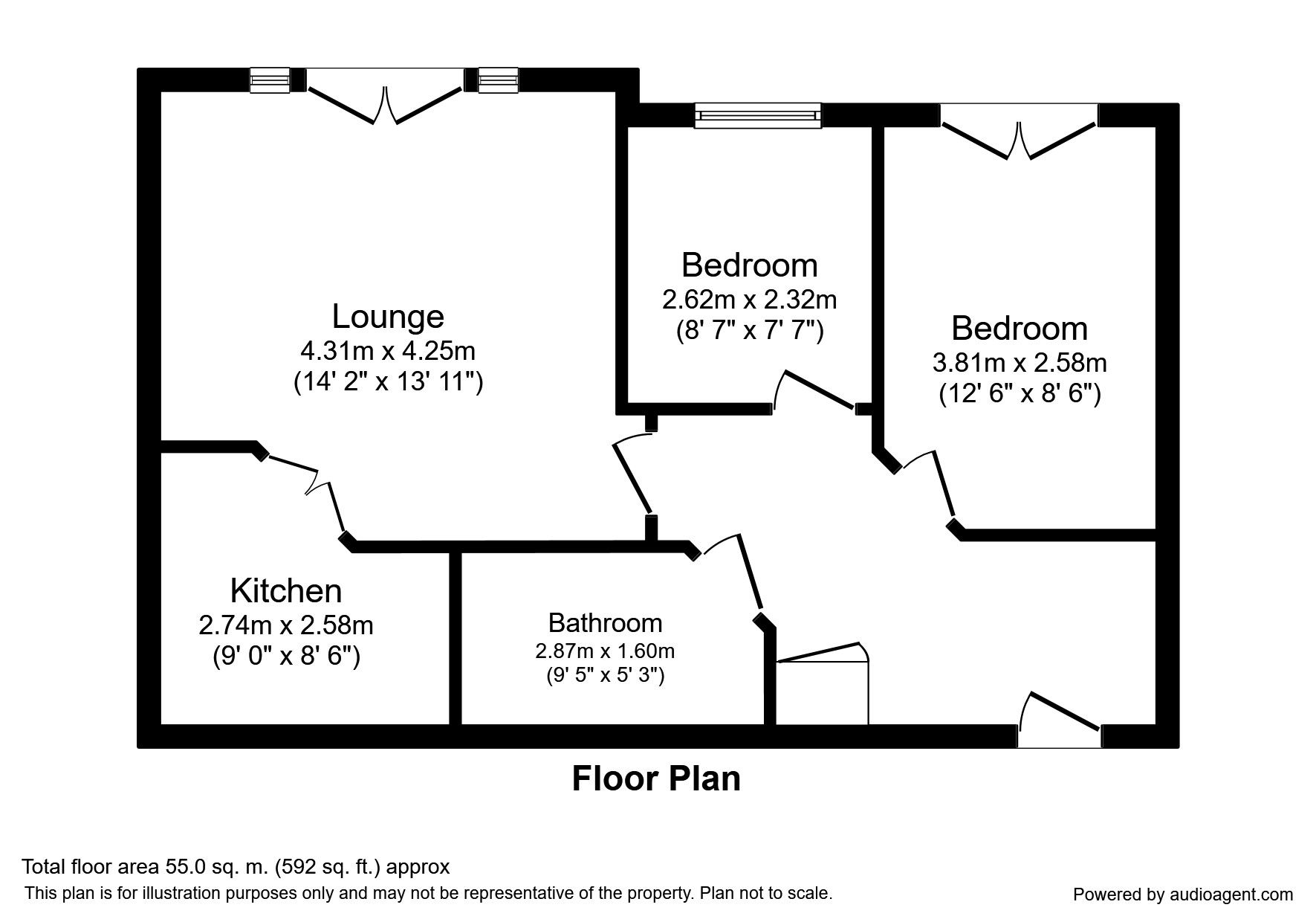 2 Bedrooms Flat to rent in Little Bolton Terrace, Salford M5