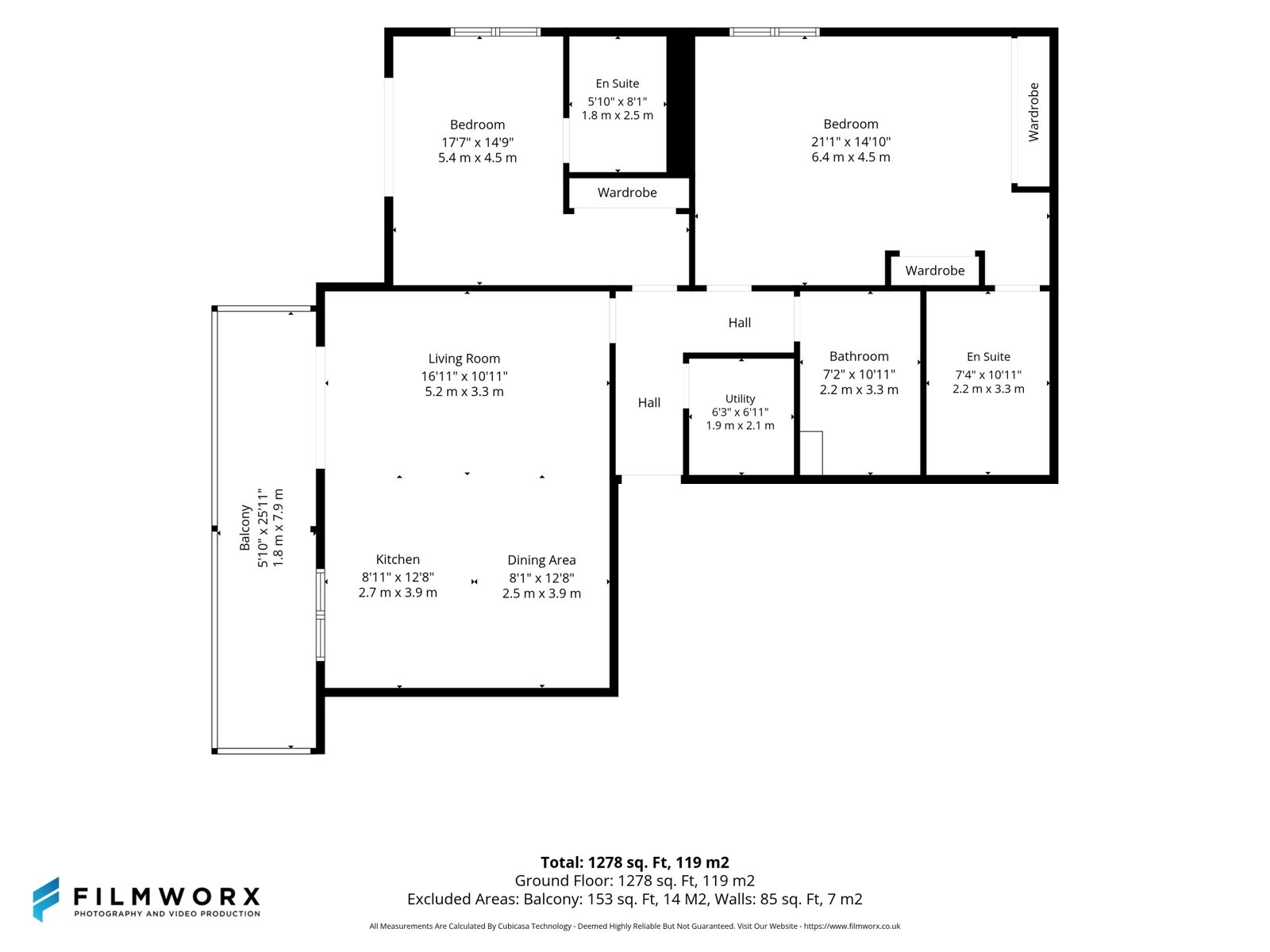 53,Flat 15, Union Street, Hamilton floorplan