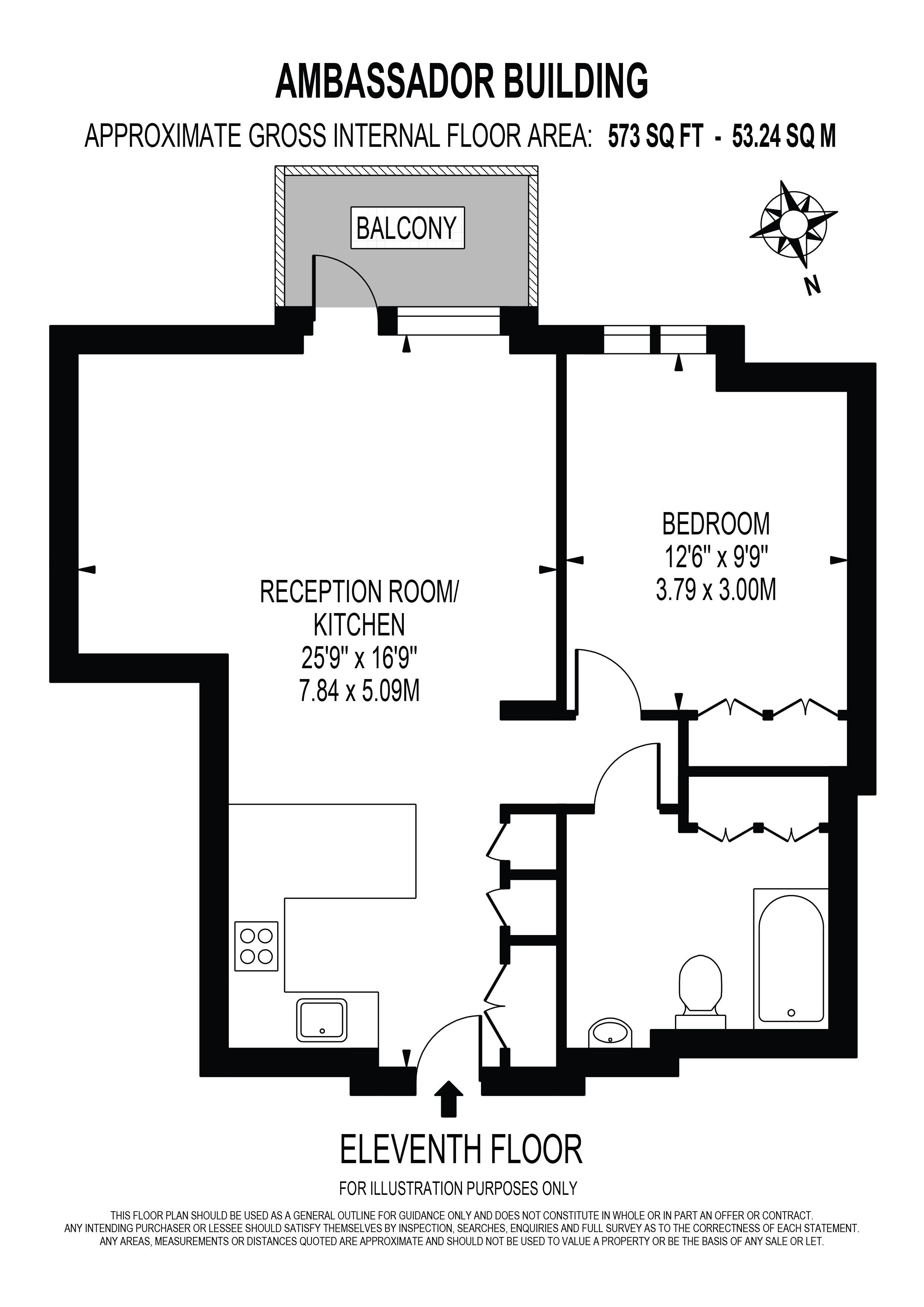 Apartment F114, Ambassador Building, London floorplan