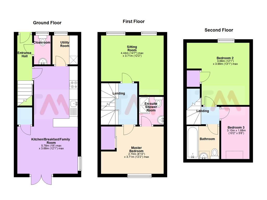 3 bed semidetached house for sale in Meadow Gardens, Huntingdon
