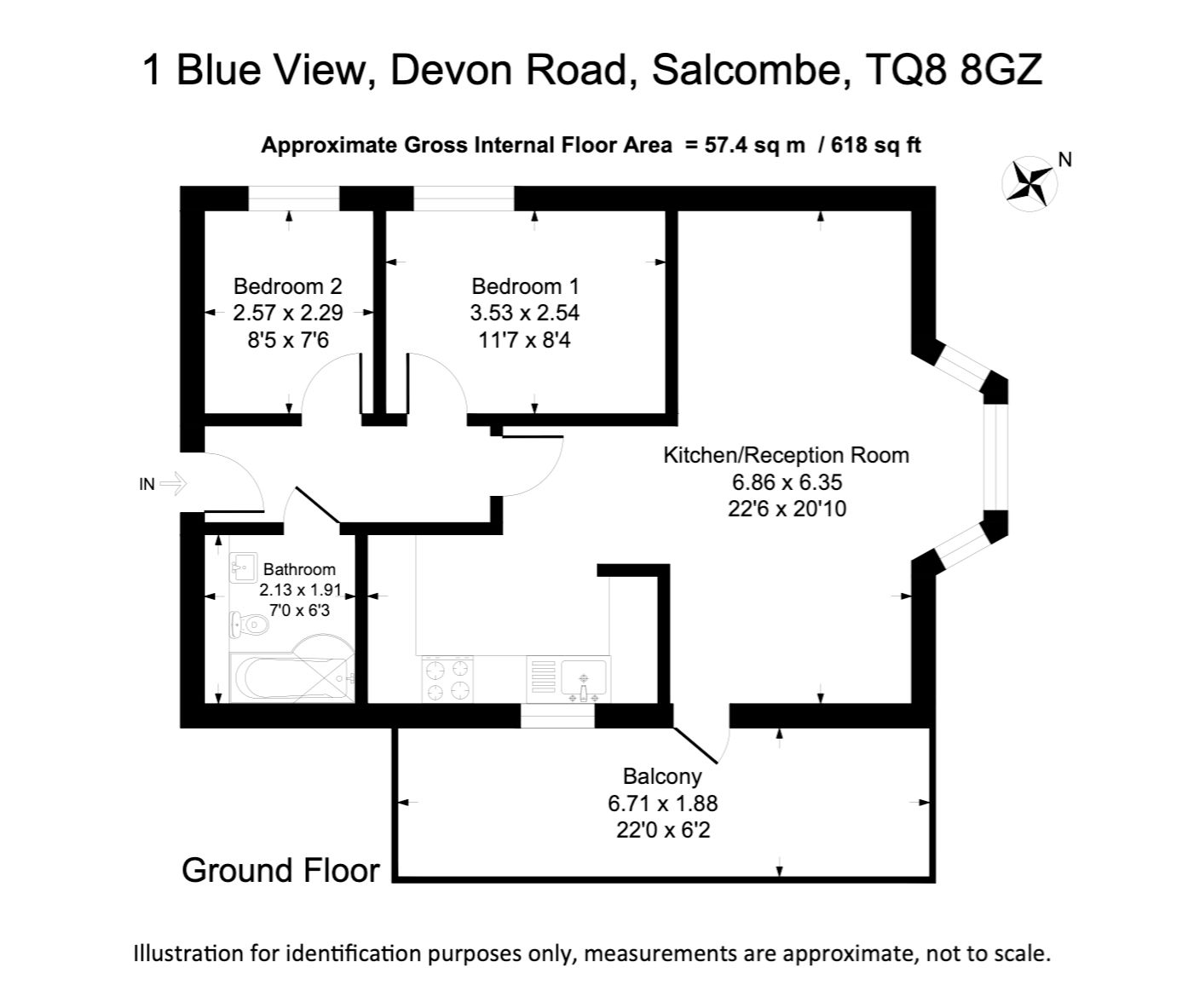1, Blue View, Salcombe floorplan