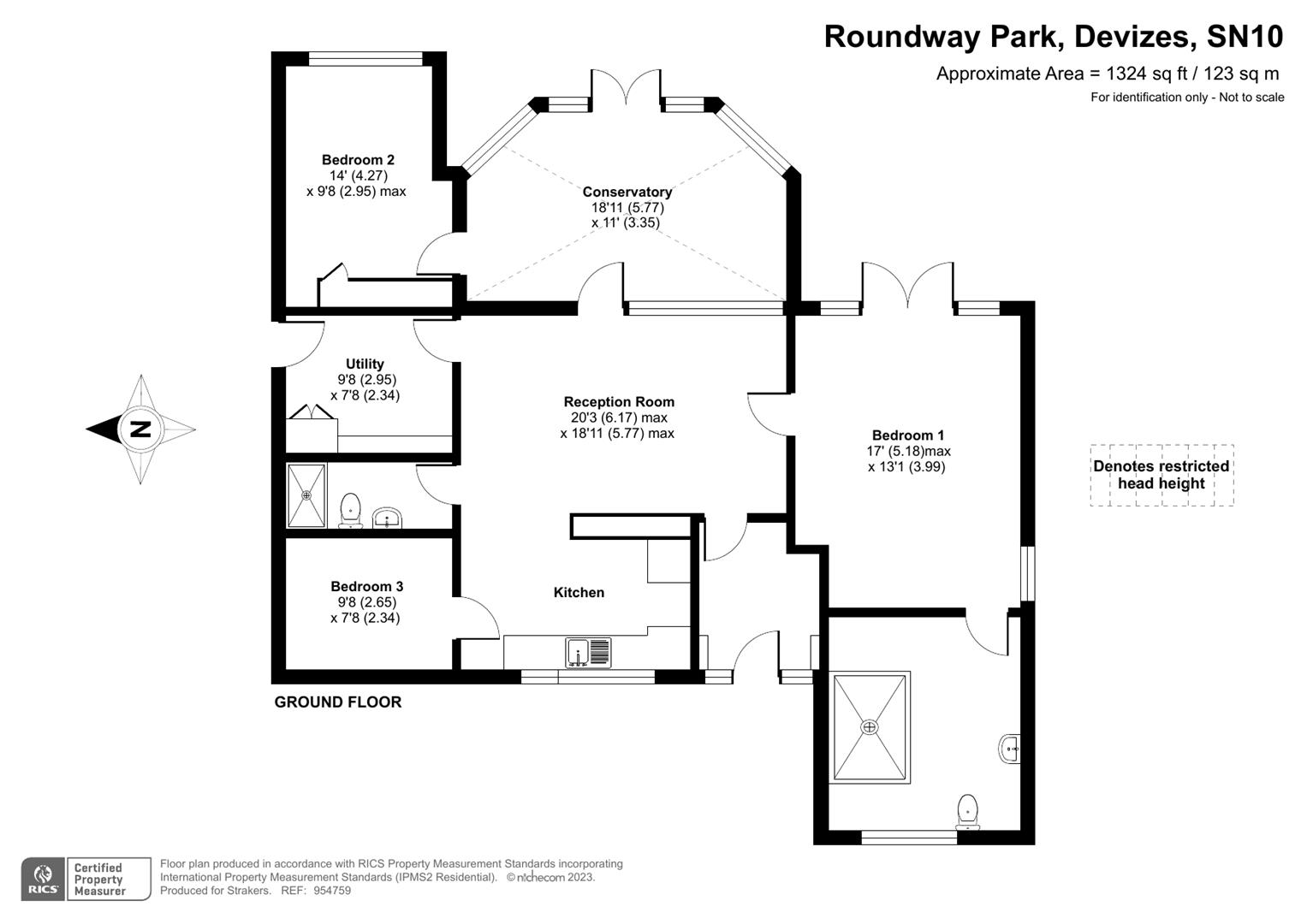 Roundway Park, Devizes SN10, 2 bedroom detached bungalow for sale