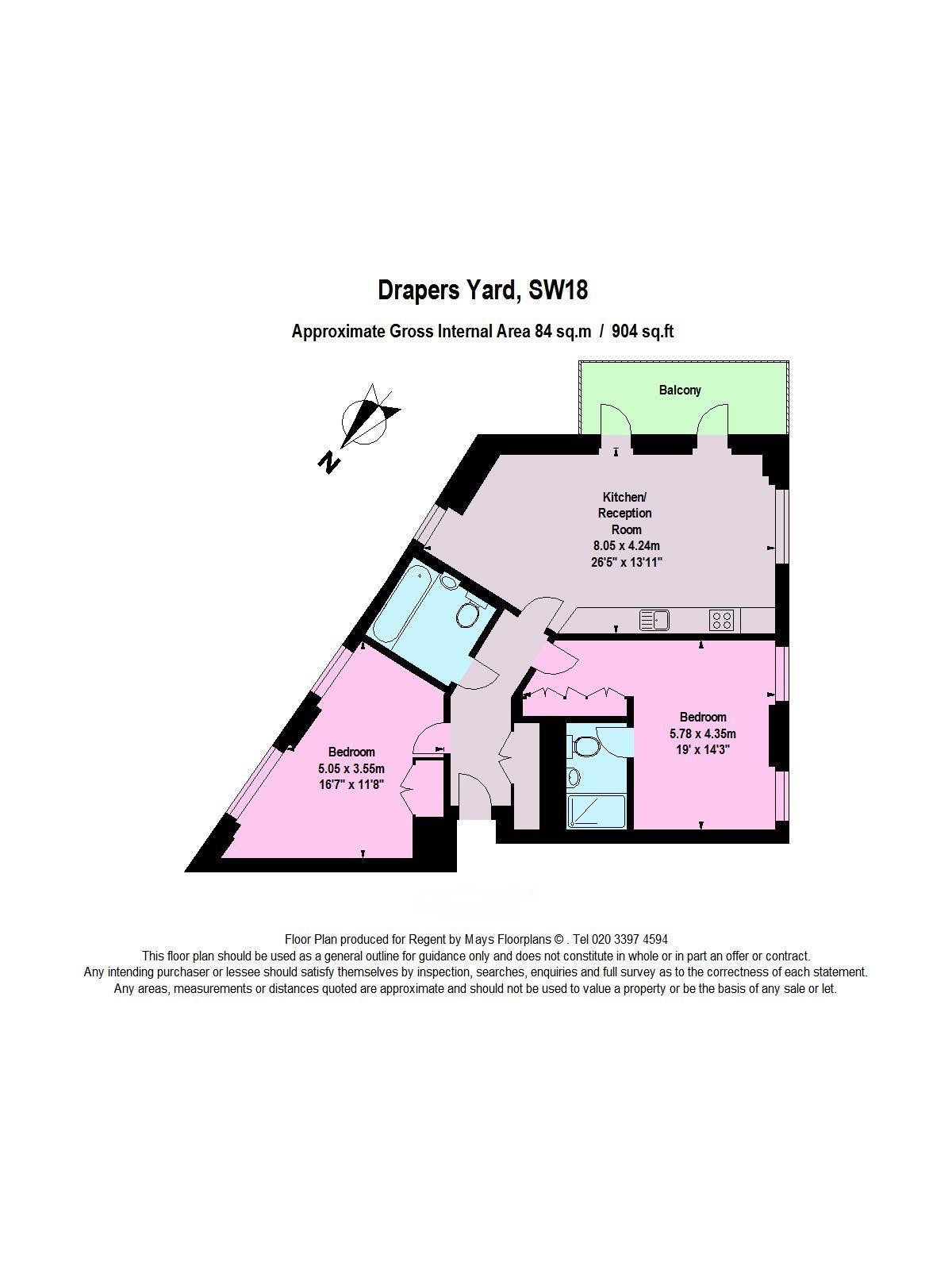 2, Apartment 4, Drapers Yard, London floorplan