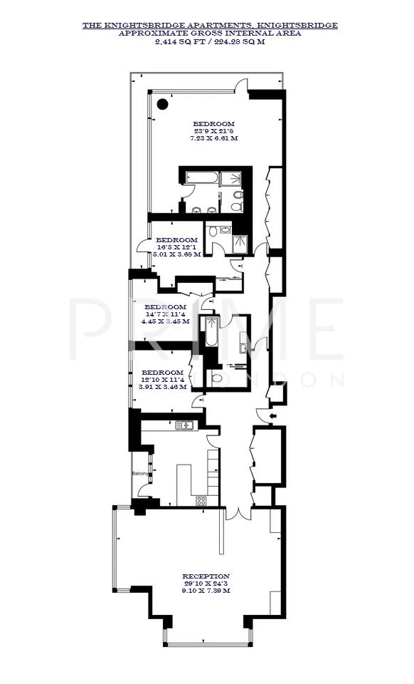 4.23, The Knightsbridge Apartments, 199 Knightsbridge floorplan